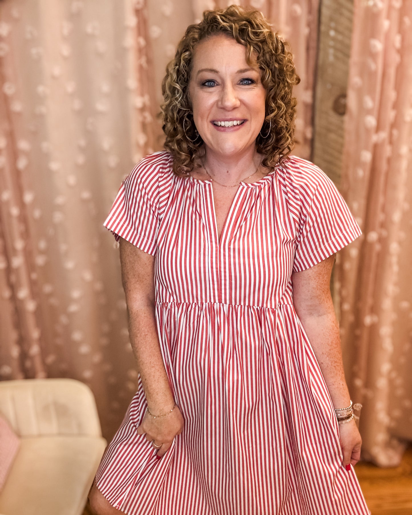 American Summer Striped Mini Dress