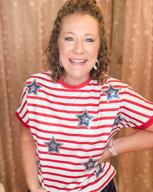 Shine Bright Sequin Star Top