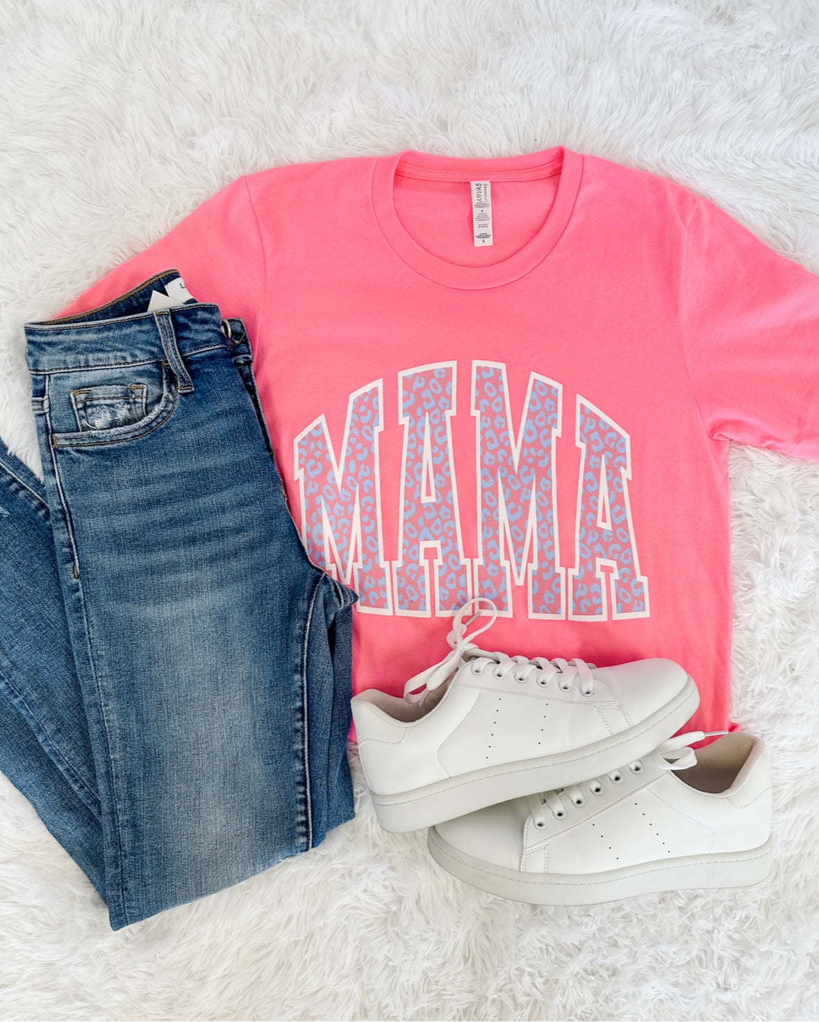 Mama Leopard Print Graphic Tee