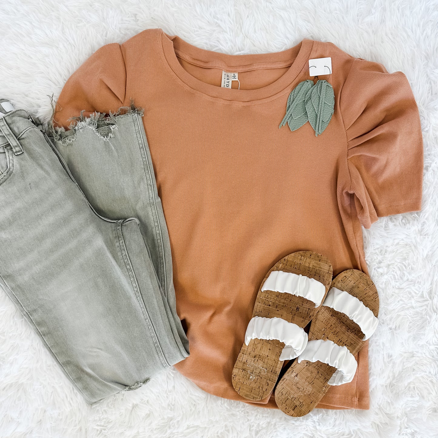 Doing Just Fine Puff Sleeve Top