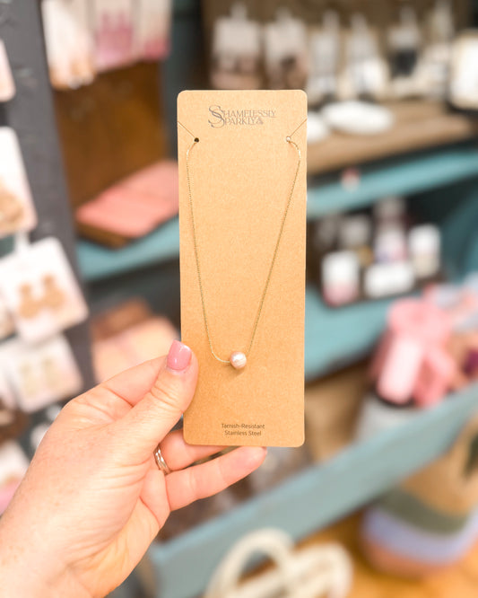 Pink Pearl Dainty Necklace