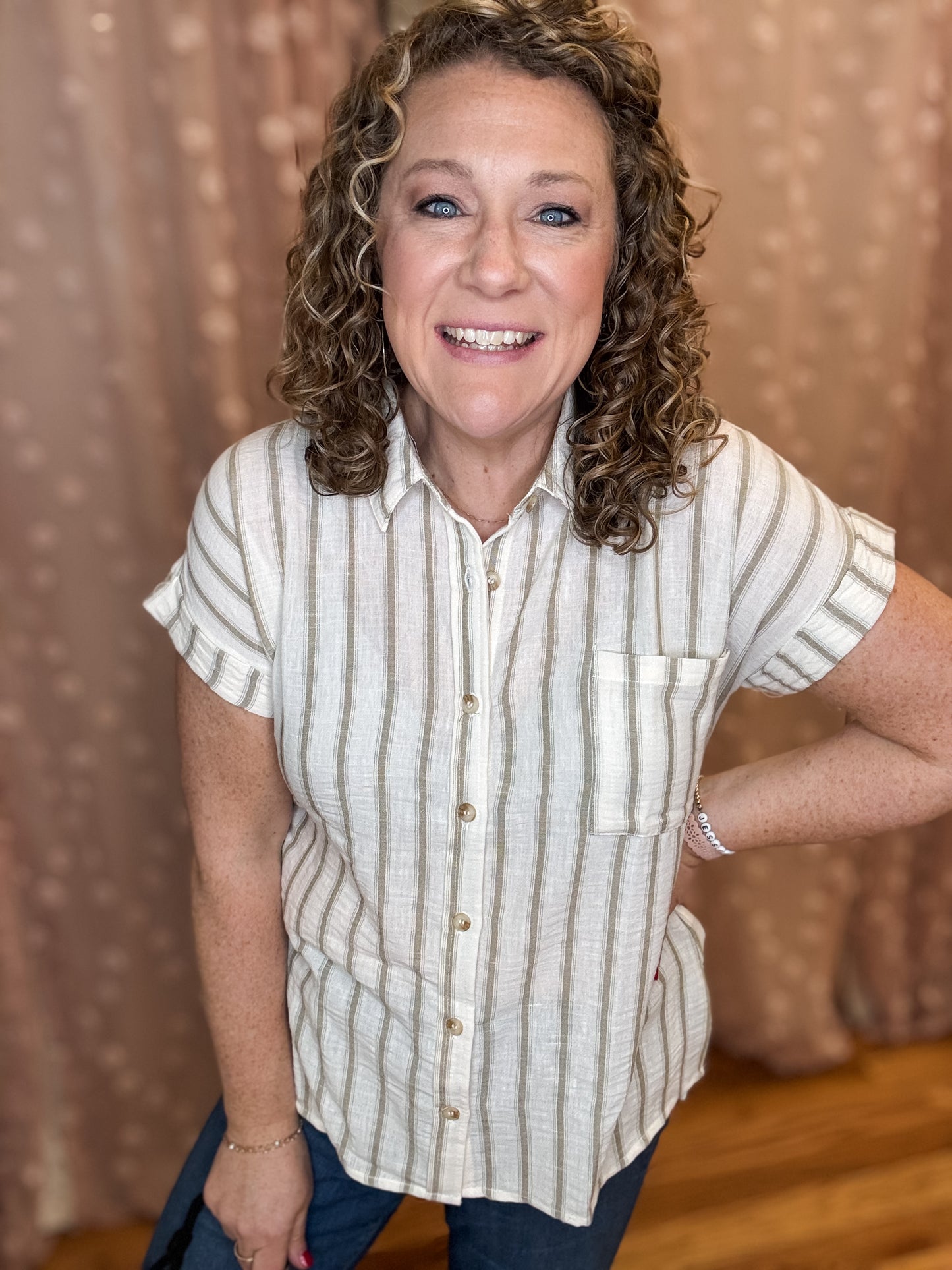 Cherished Smile Stripe Top