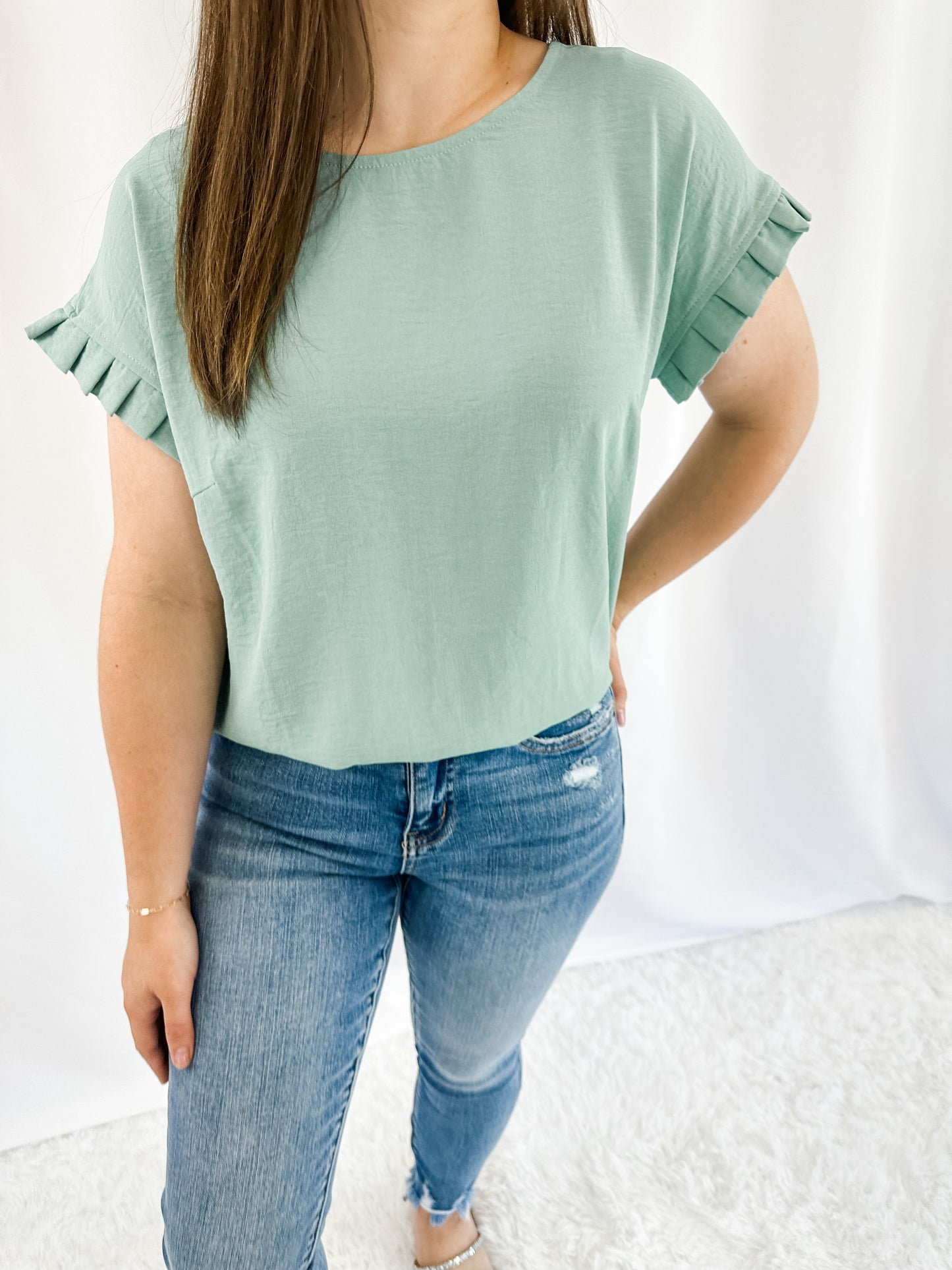 Ready For It Pleated Sleeve Top