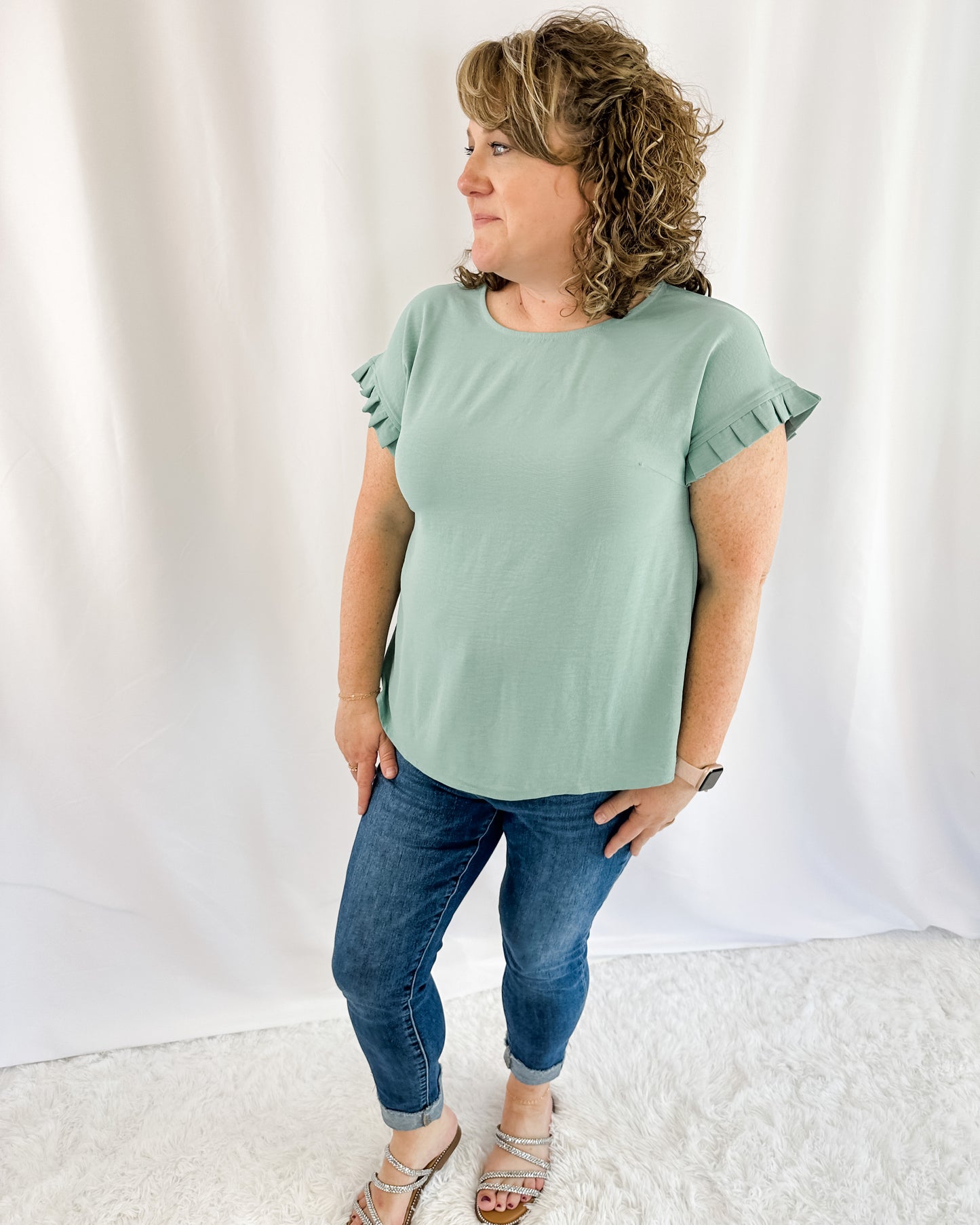 Ready For It Pleated Sleeve Top