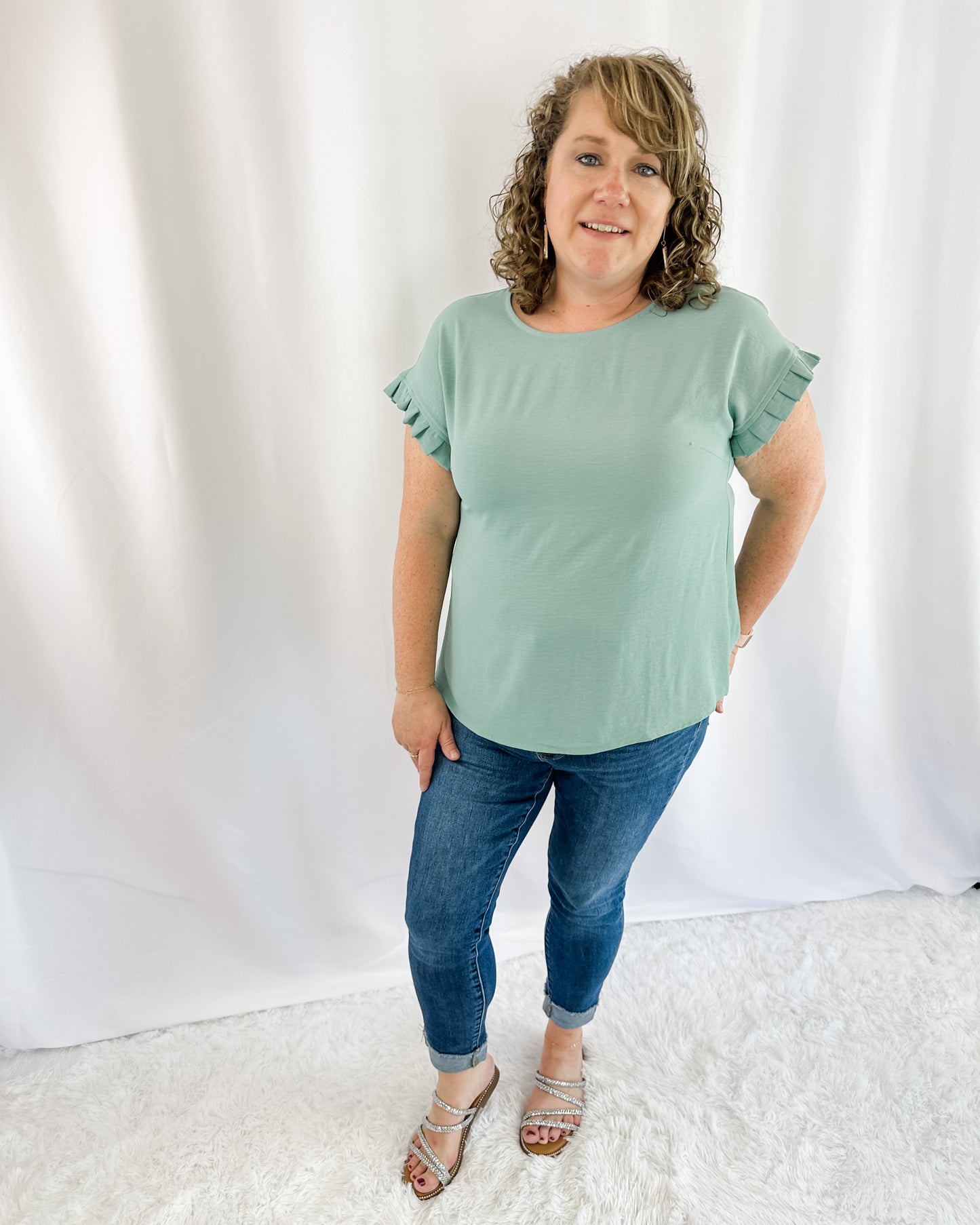 Ready For It Pleated Sleeve Top