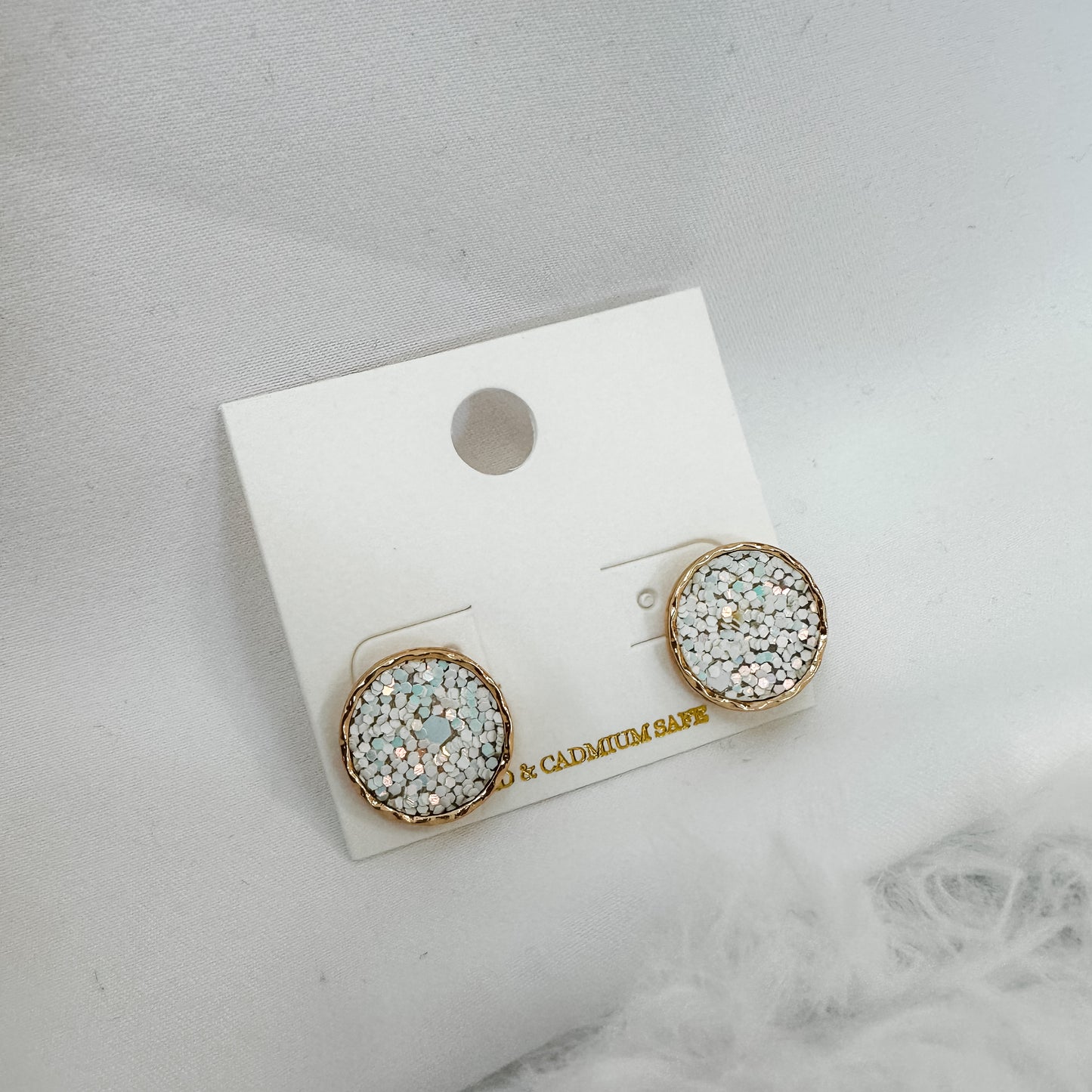 Glitter Filled Stud Earrings