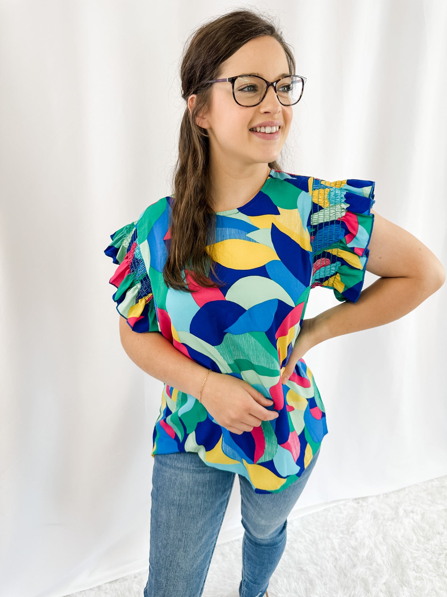 Stained Glass Geometric Top