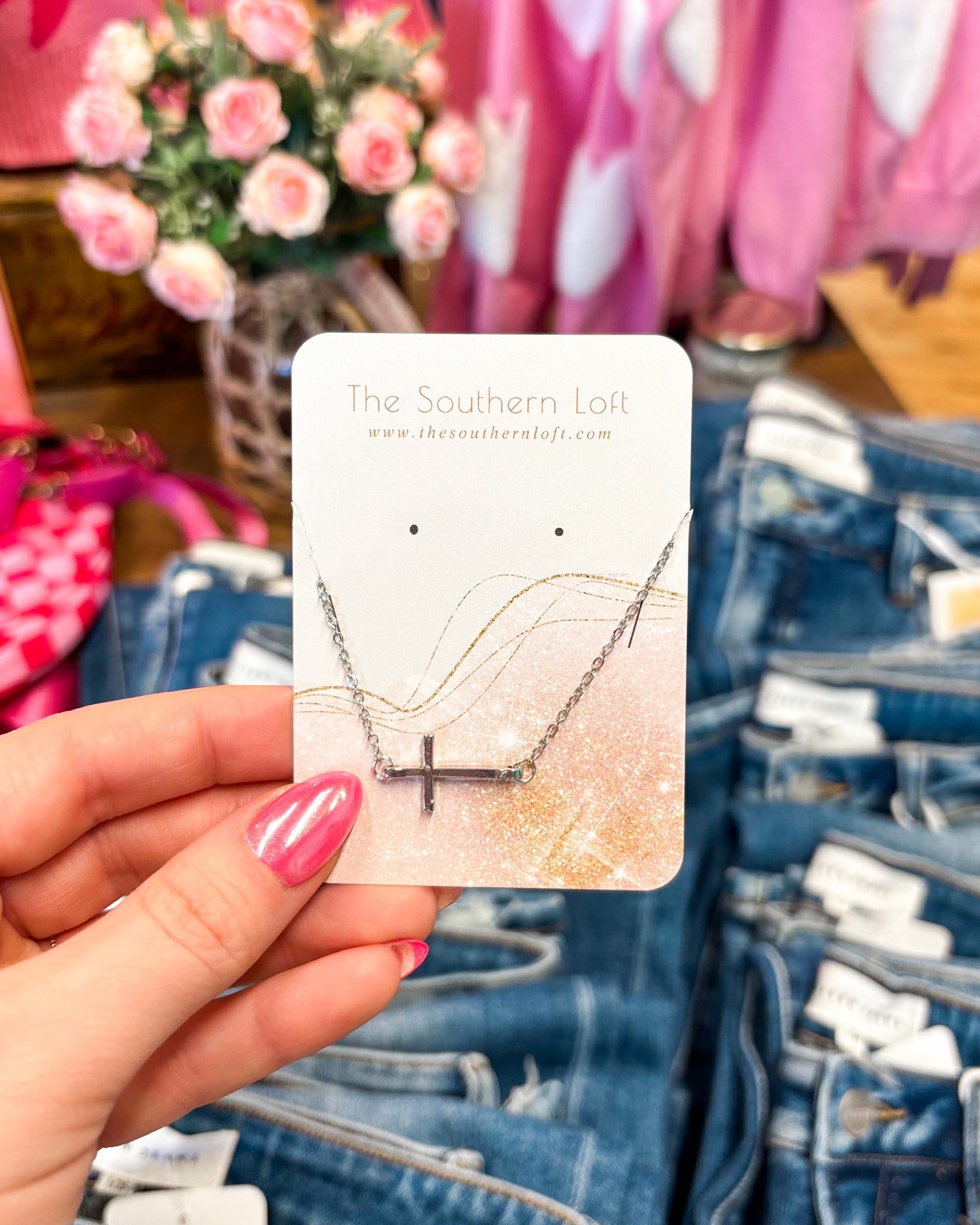 East West Cross Necklace