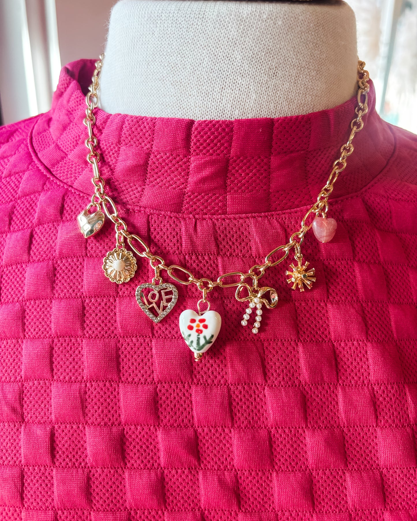 Multi Charm Statement Necklace
