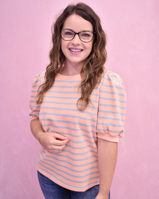 It's My Day Stripe Puff Sleeve Top
