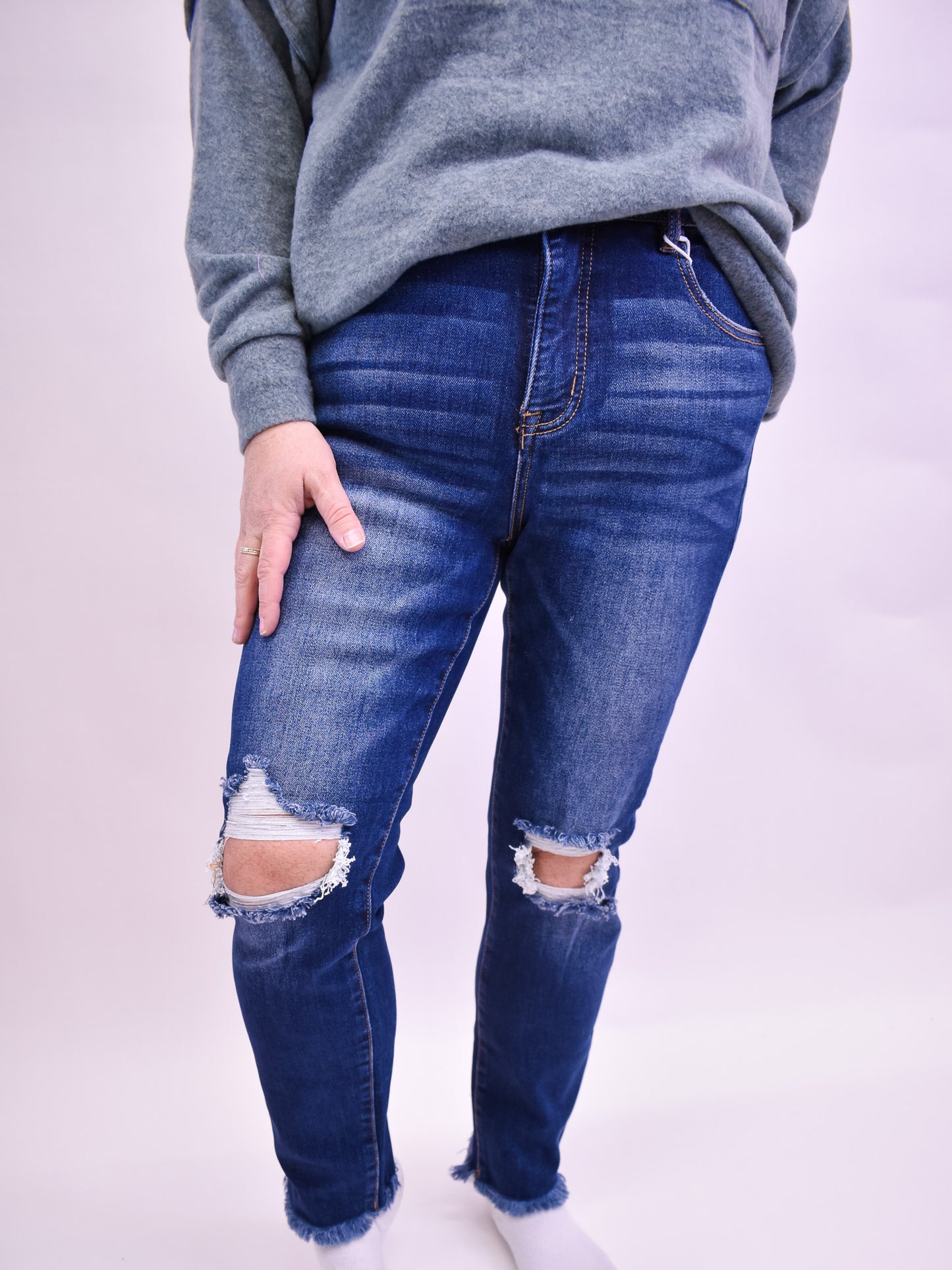RISEN Tummy Control Crop Skinny Jeans