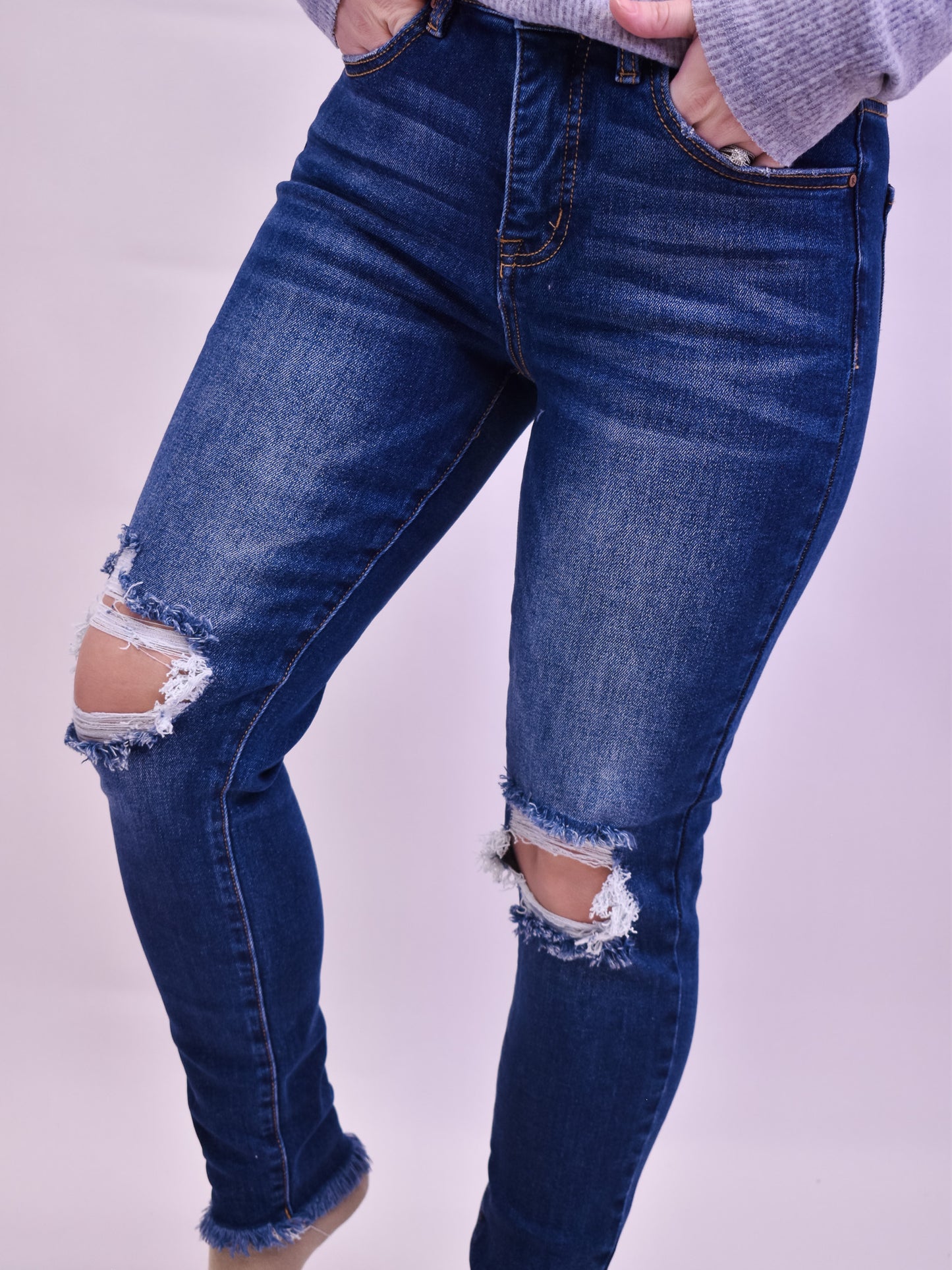 RISEN Tummy Control Crop Skinny Jeans