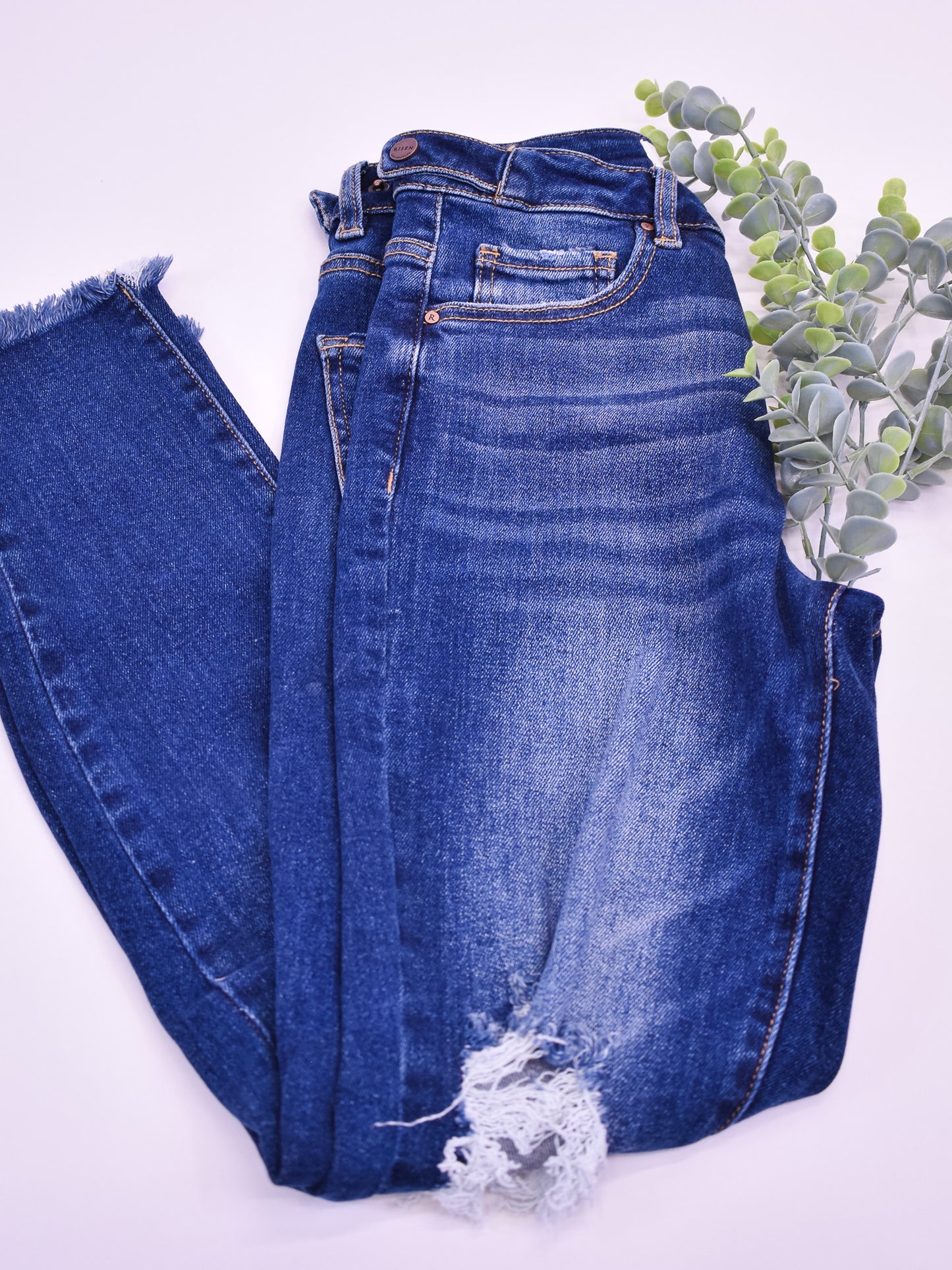 RISEN Tummy Control Crop Skinny Jeans