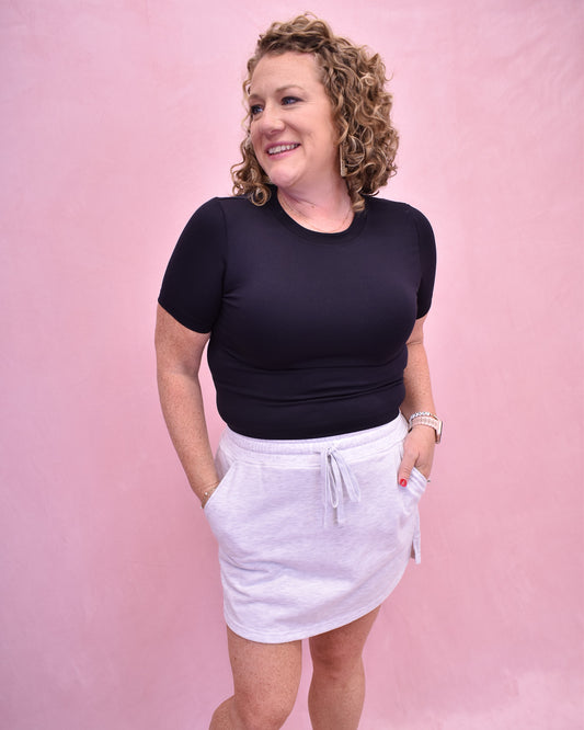 Simple As That Drawstring Mini Skort