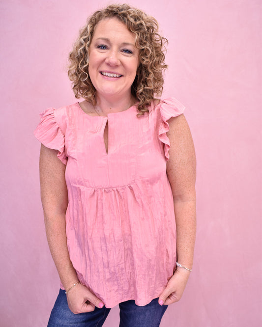 Skyline Chic Flutter Sleeve Top