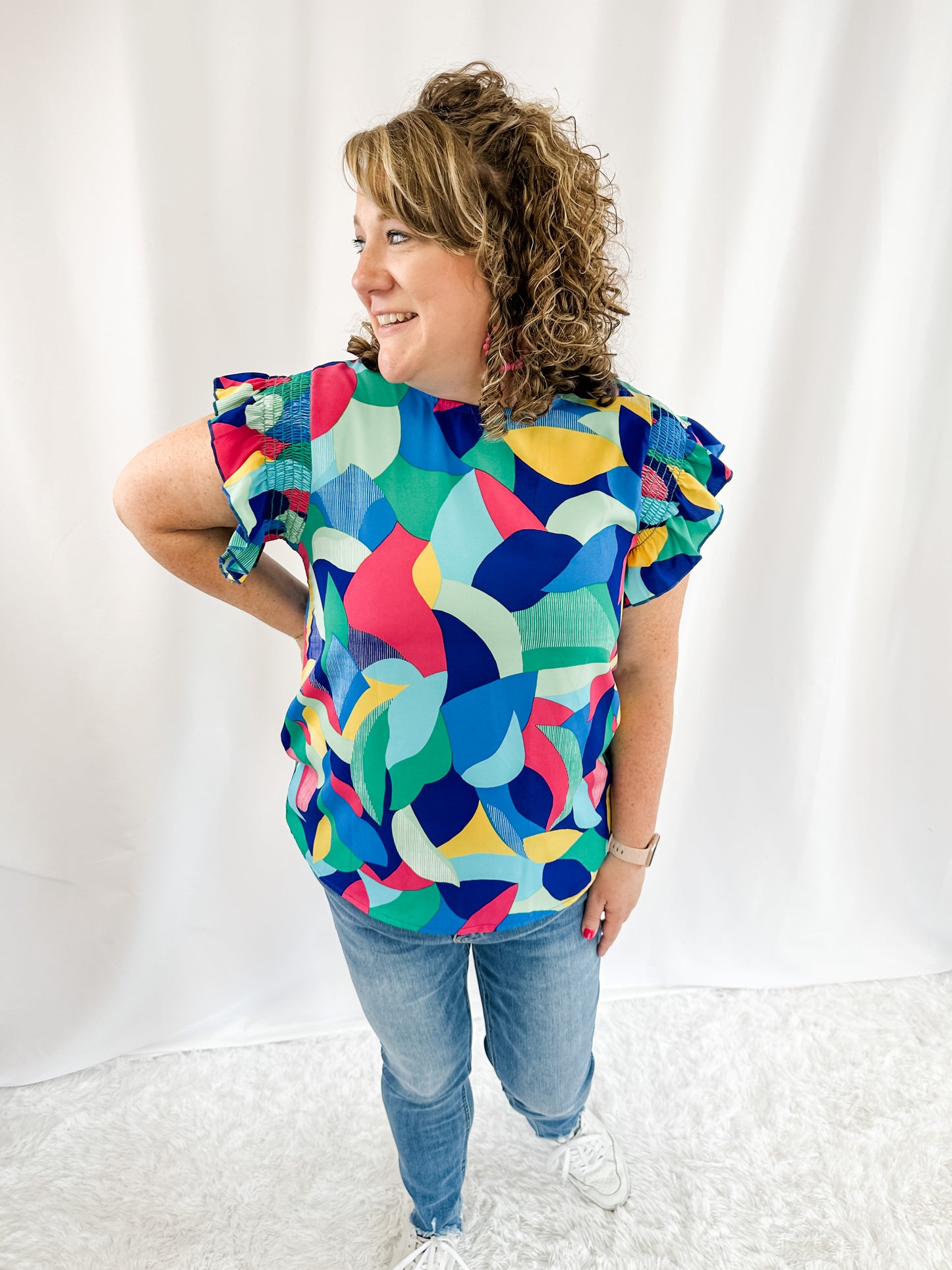 Stained Glass Geometric Top