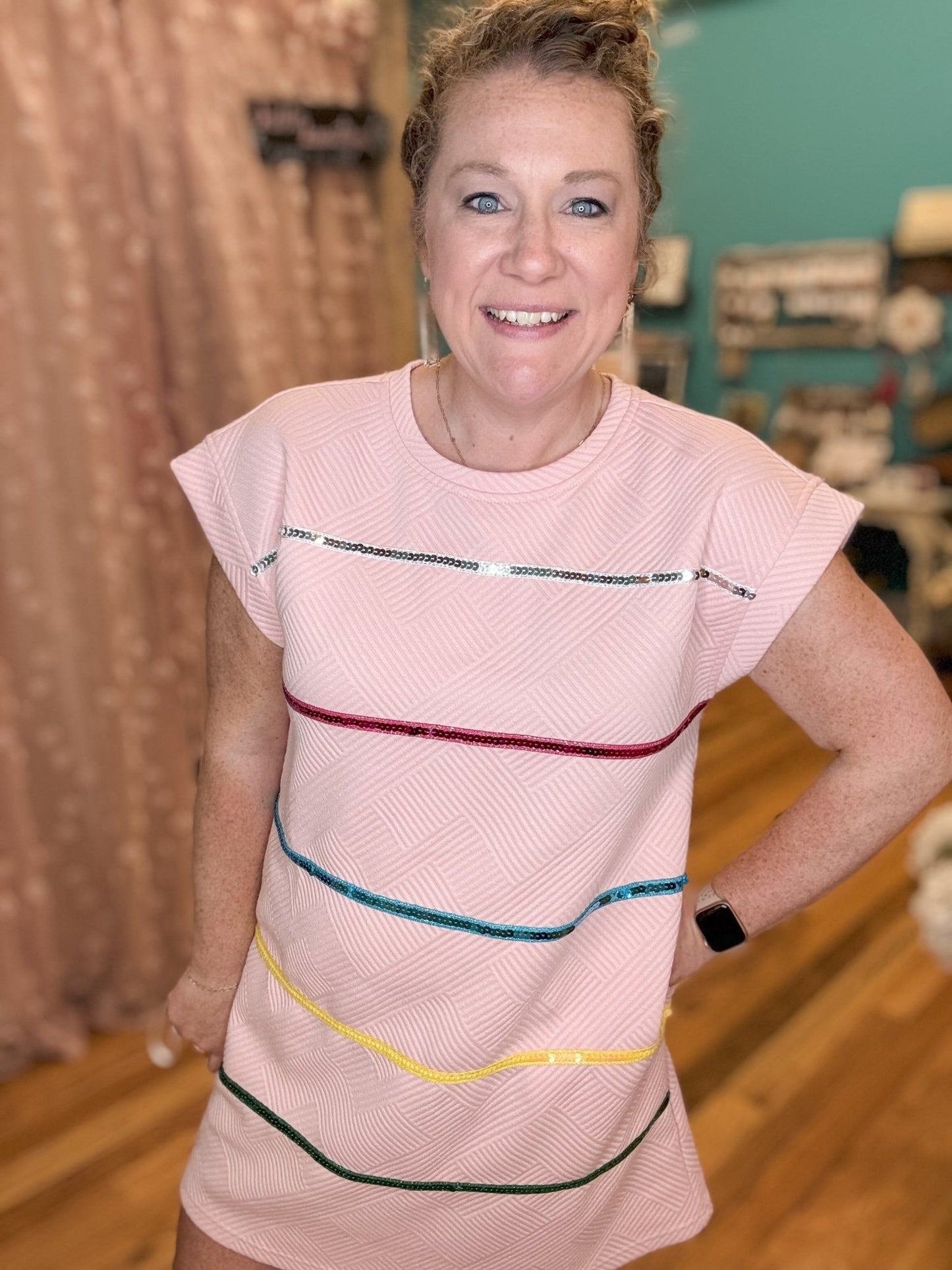 A Better Future Striped Textured Dress - The Southern Loft