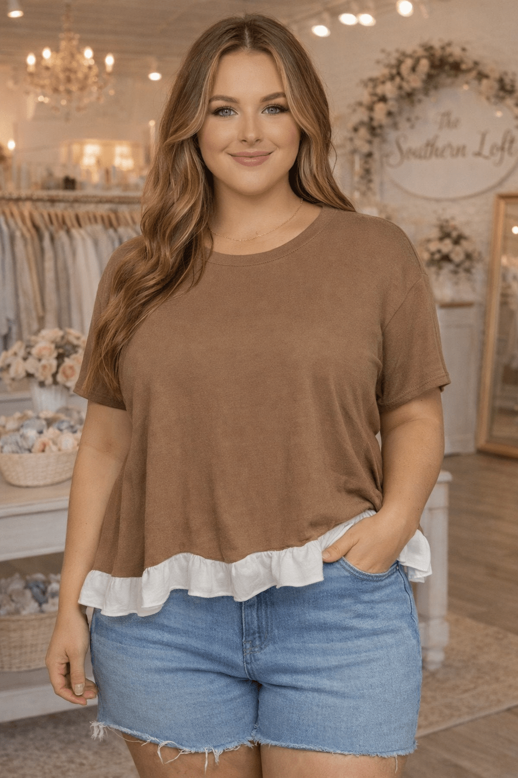 Classic Ambition Scalloped Hem Top - The Southern Loft