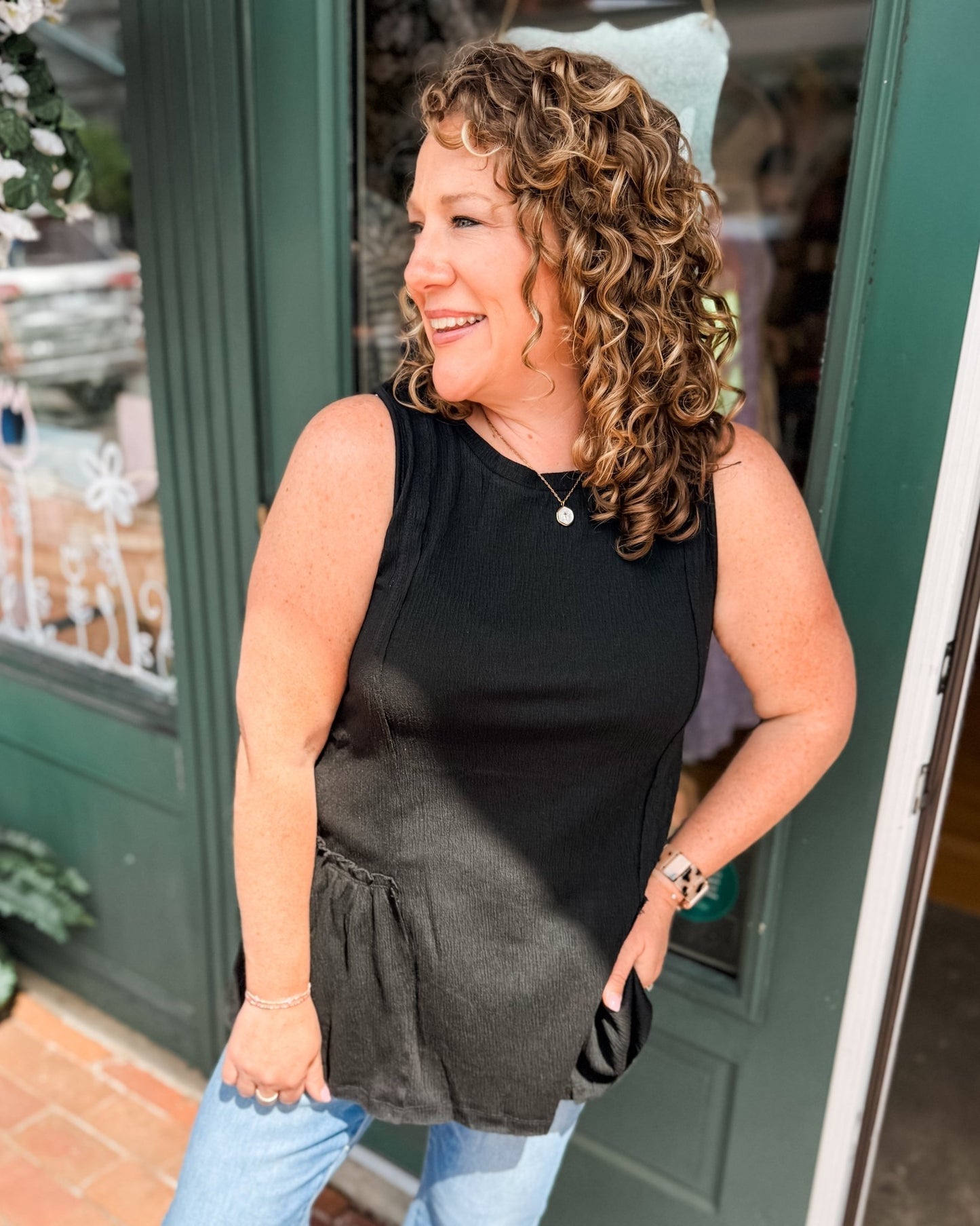 Keeping Interest Knit Sleeveless Top - The Southern Loft