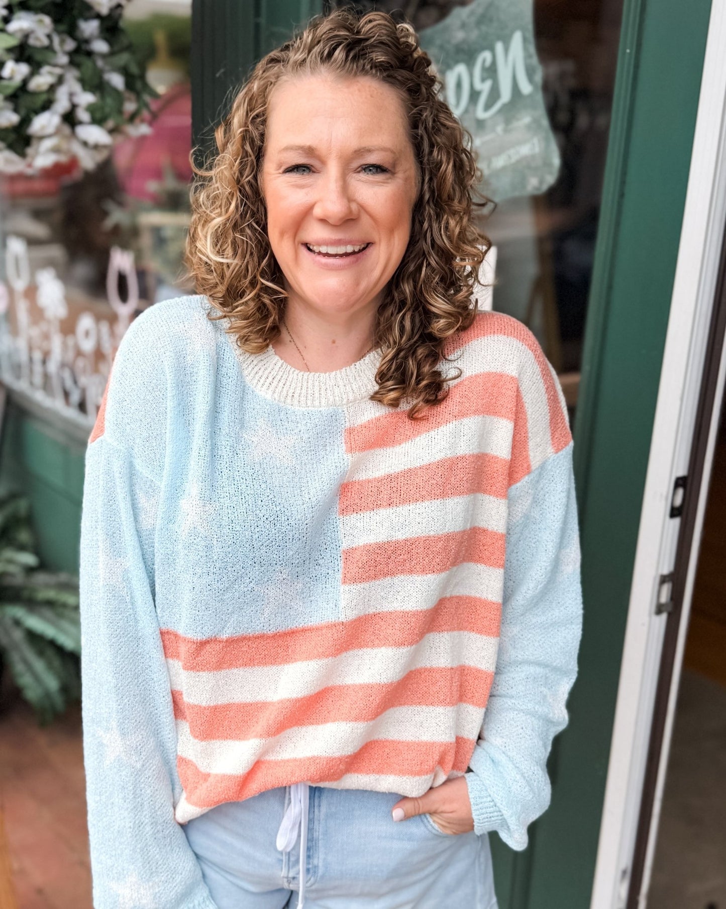Liberty Lane Flag Theme Top - The Southern Loft