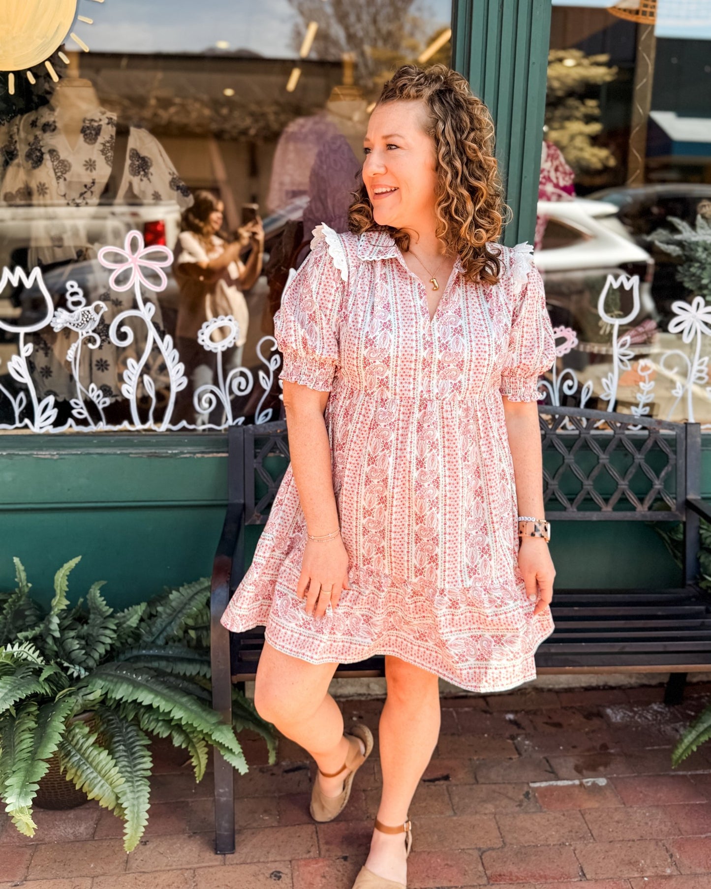 Sunlit Splendor Mixed Print Mini Dress - The Southern Loft