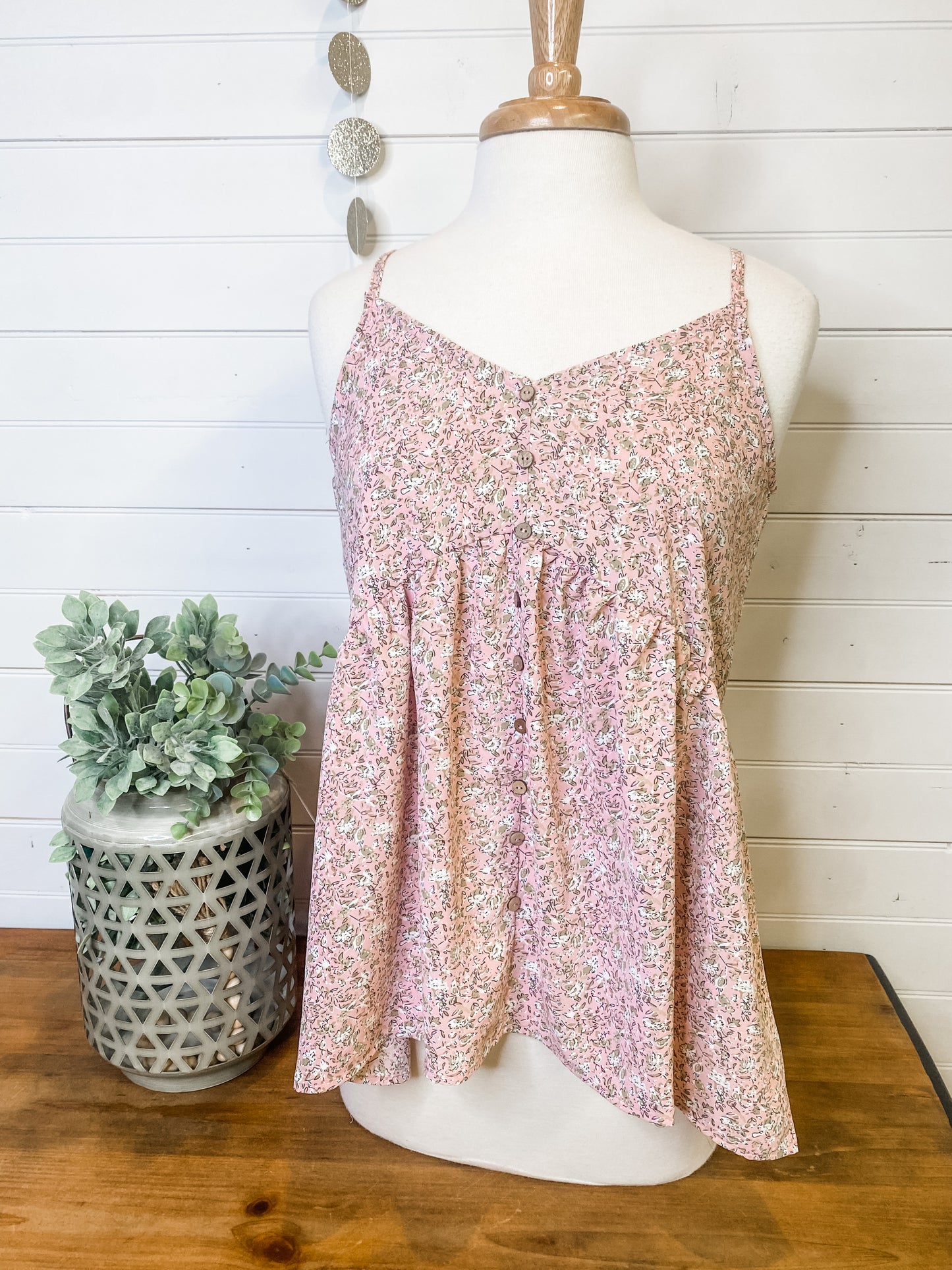 Button Down Darling Floral Tank