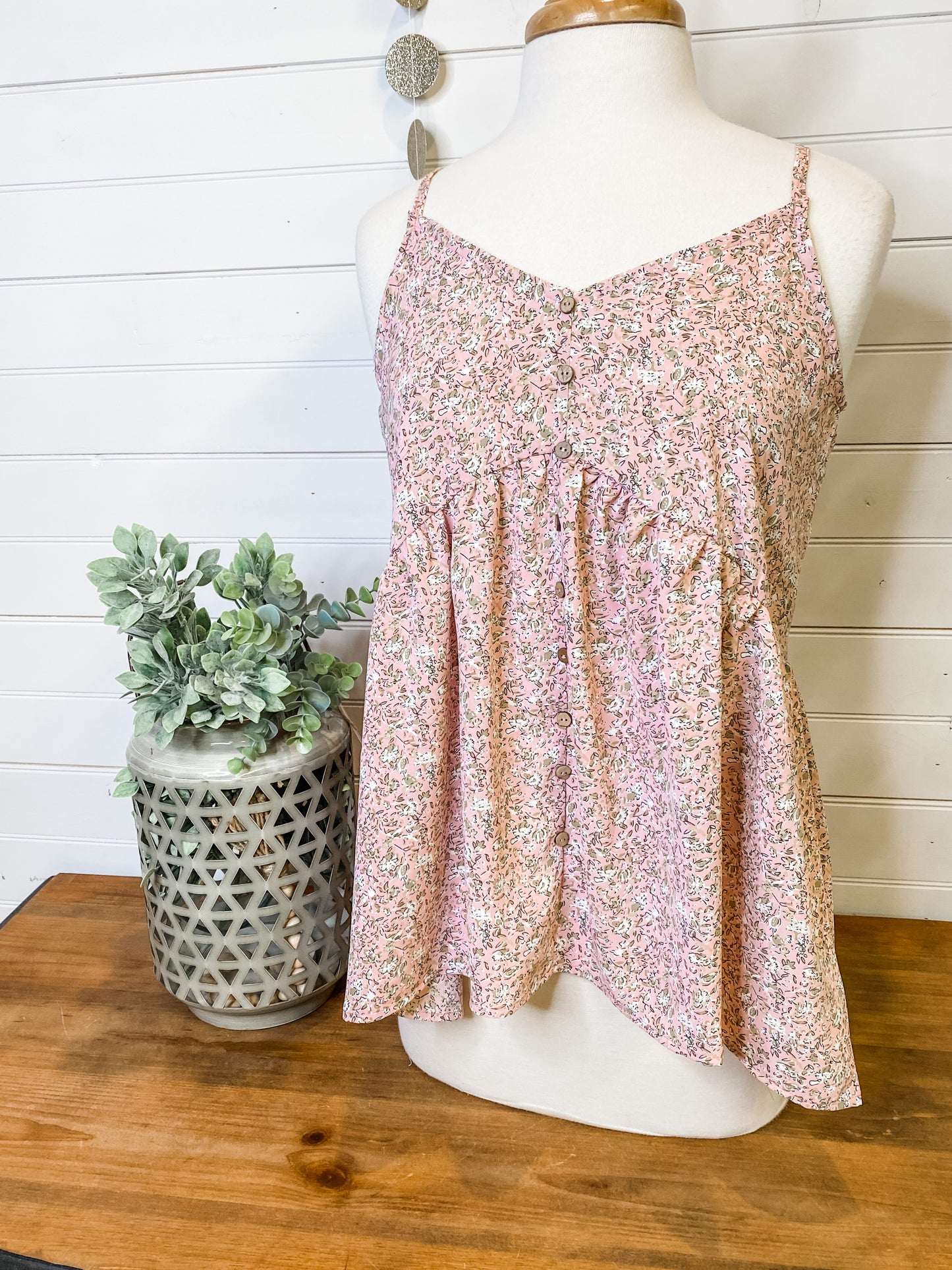 Button Down Darling Floral Tank