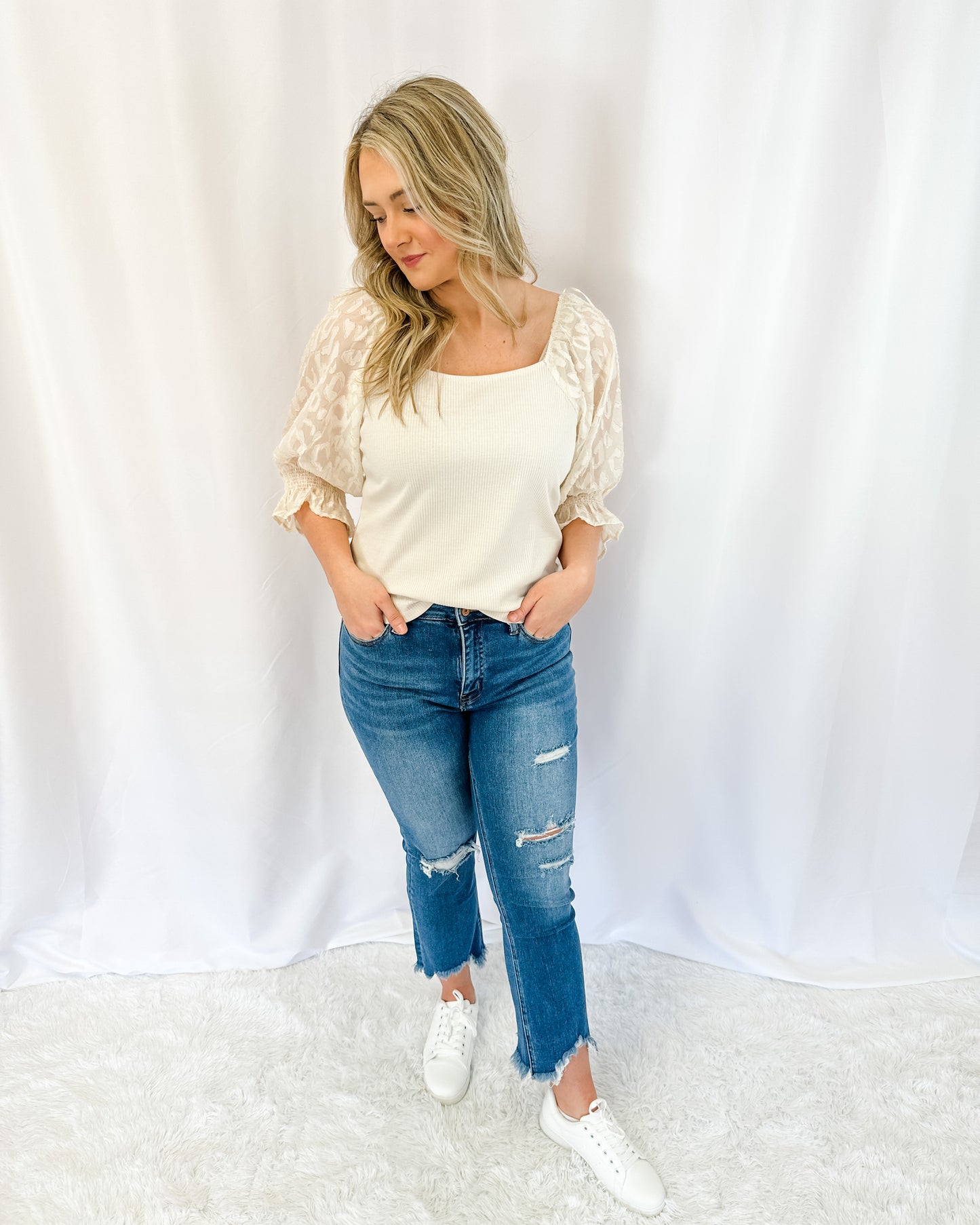 Just Feels Right Balloon Sleeve Top