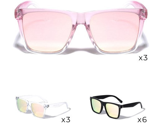 Pink Color Mirror Classic Sunglasses