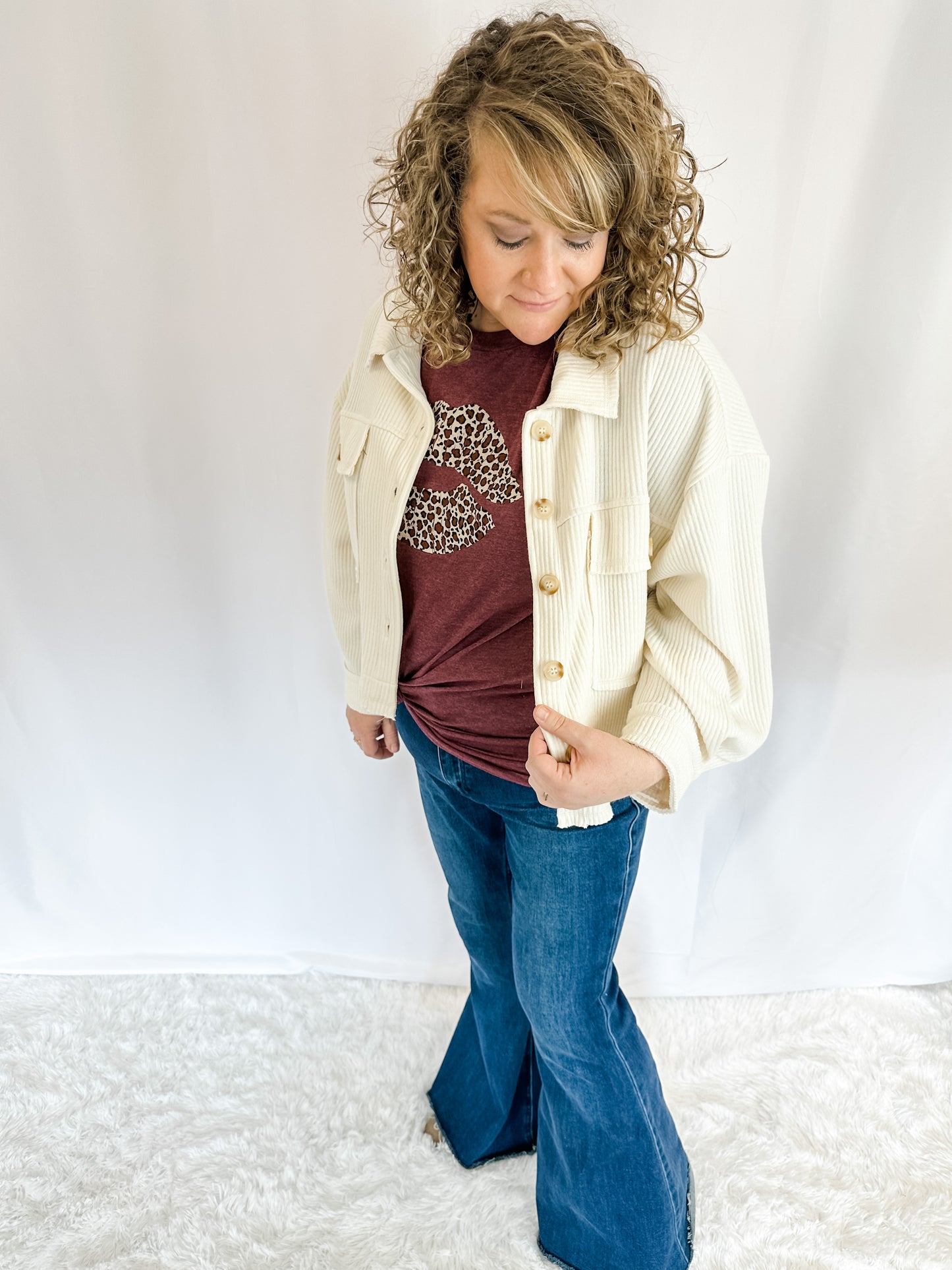 Simple Trends Crop Shacket