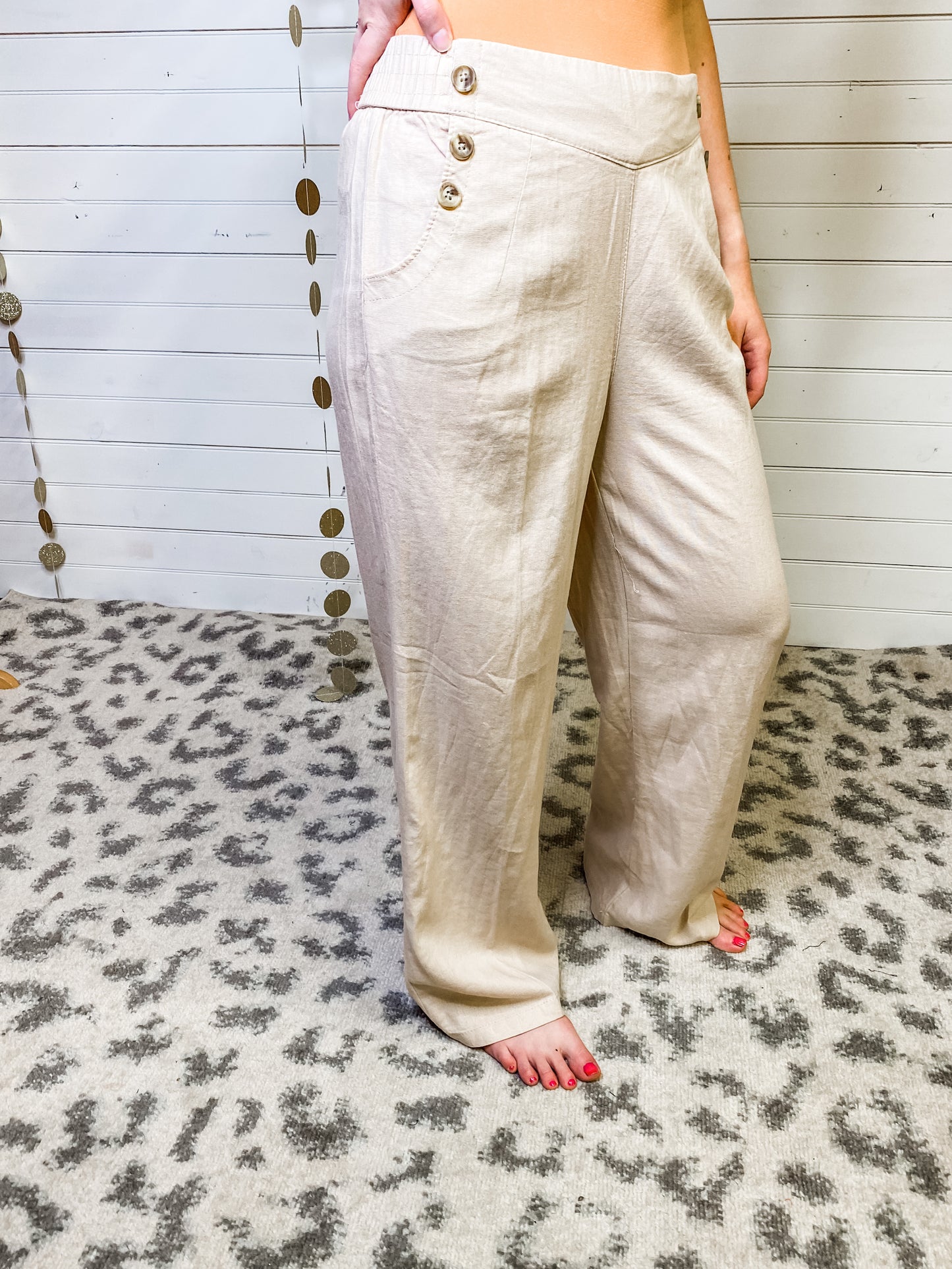Pull On Linen Pants