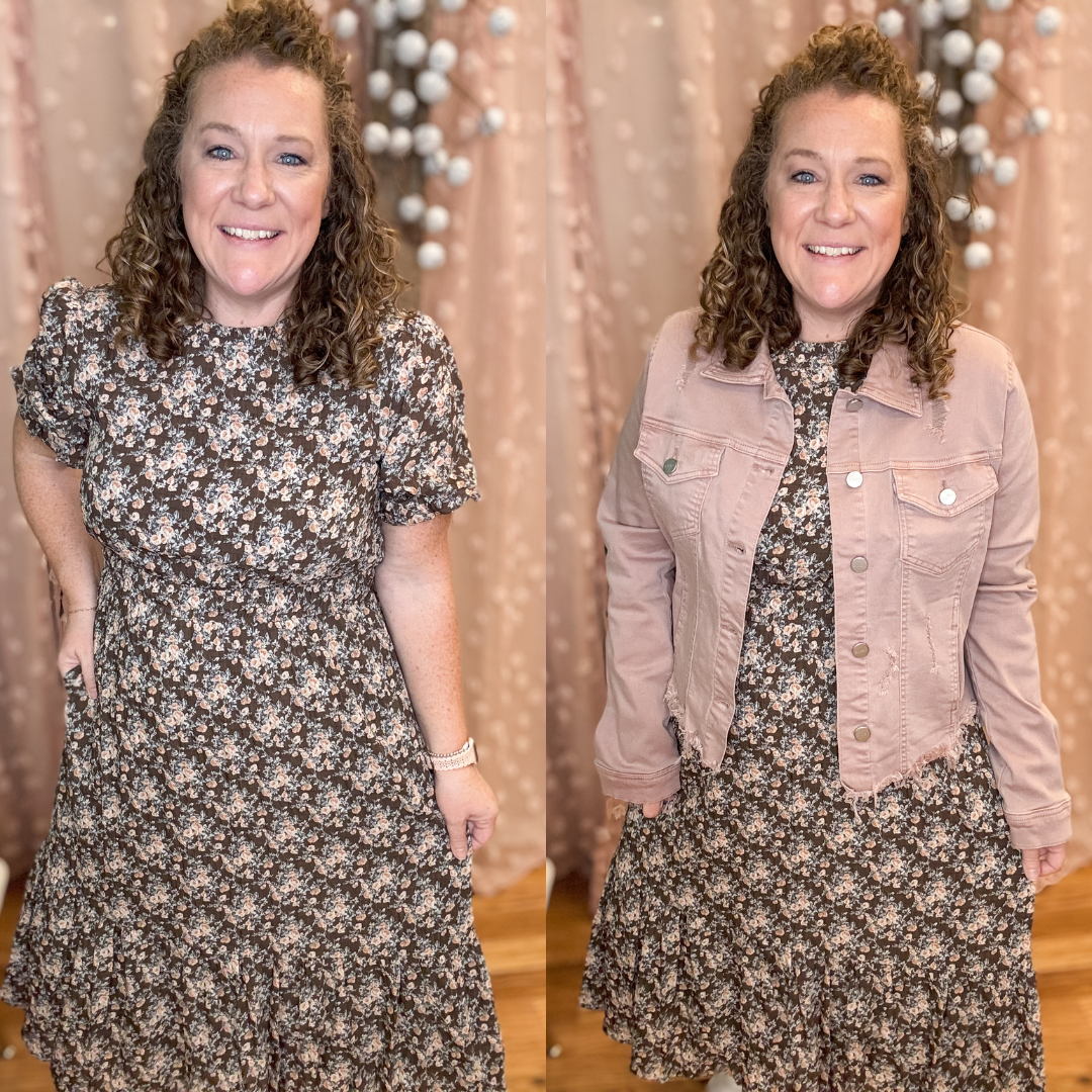 Dear Diary Textured Print Midi Dress