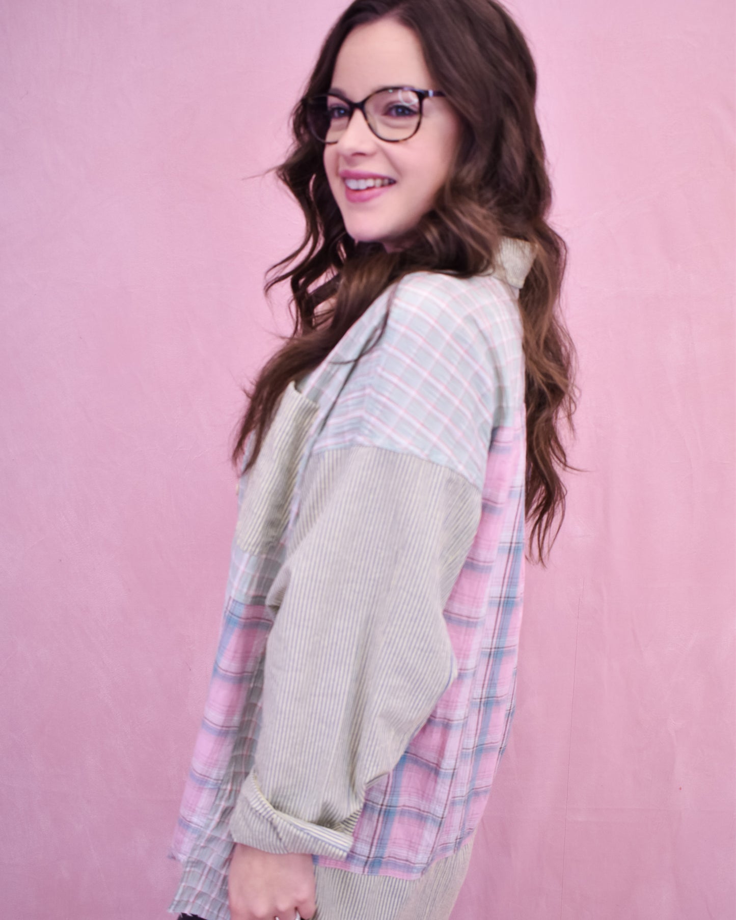Sweet Lifestyle Oversized Patchwork Top