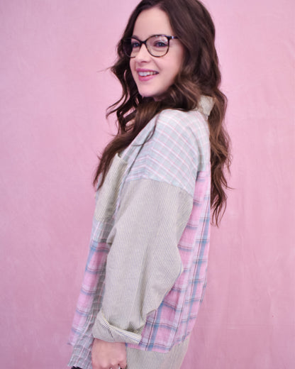 Sweet Lifestyle Oversized Patchwork Top