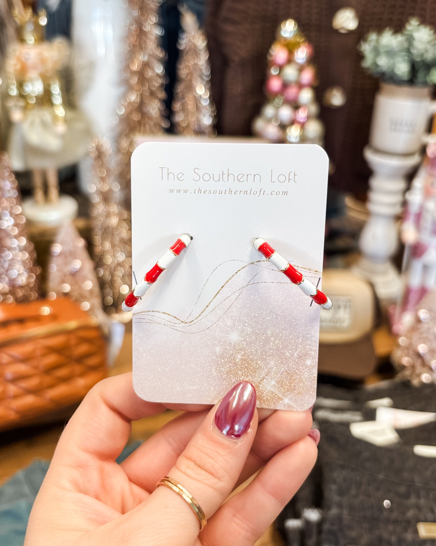 Candy Cane Hoop Earrings