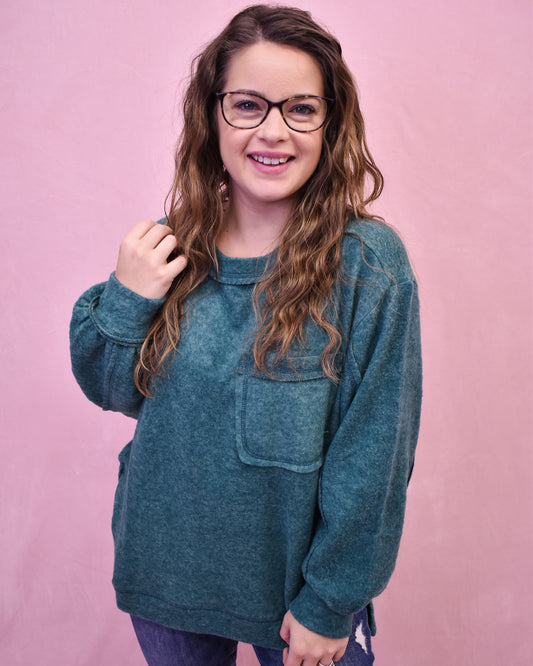 Cappuccino Please Brushed Hi-Low Sweater