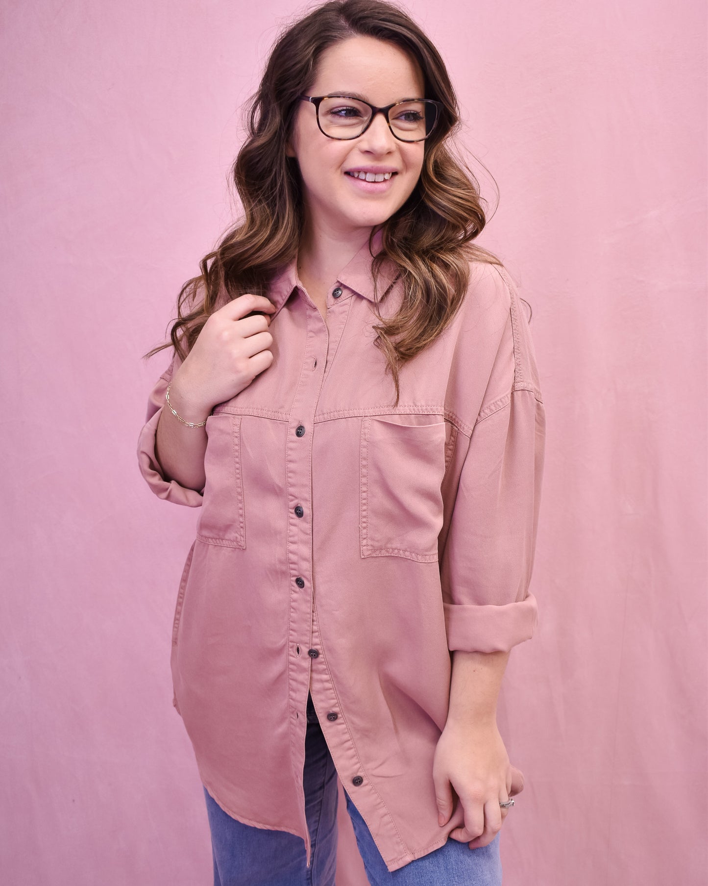 Long Sleeve Button Down Shirt Jacket