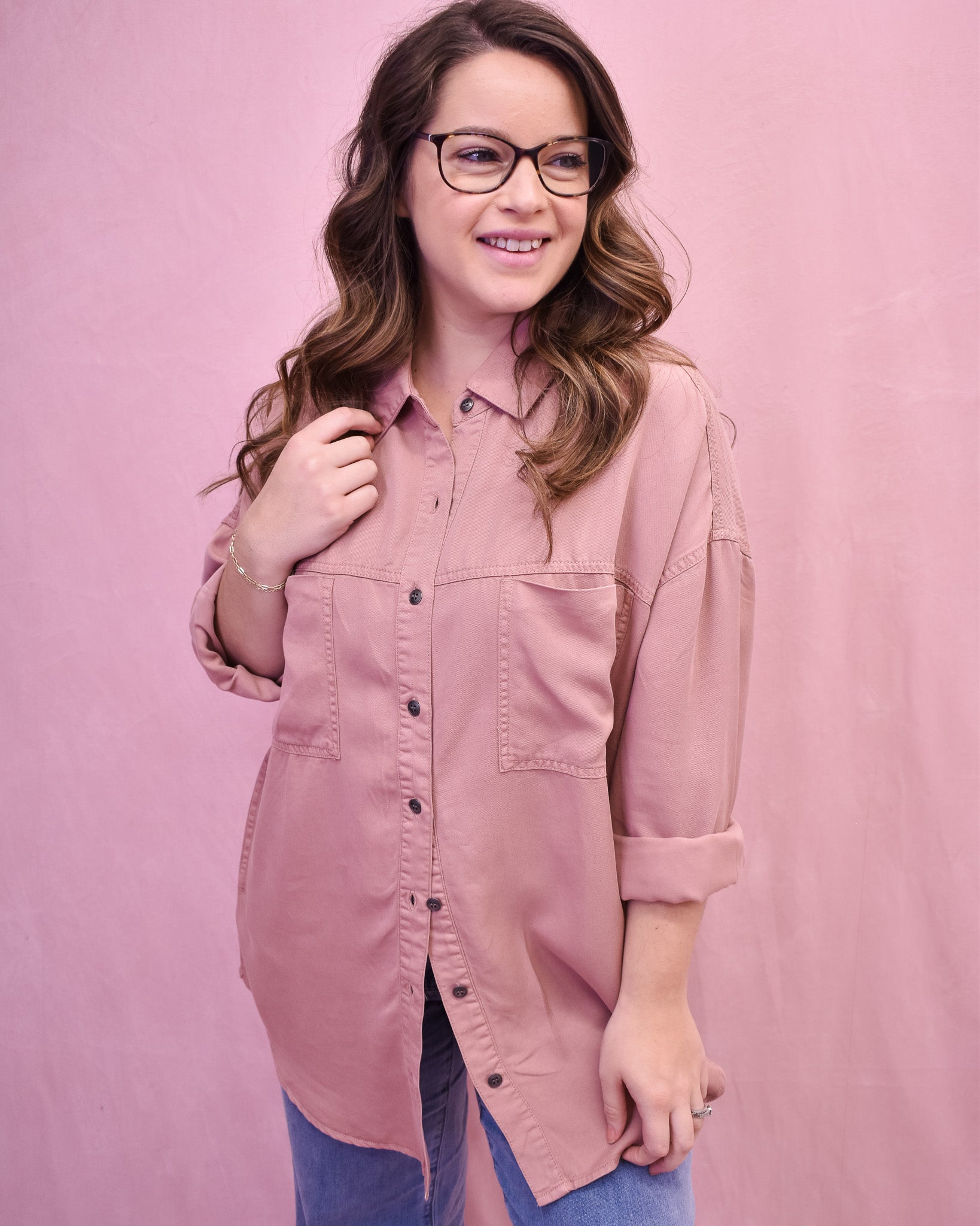 Long Sleeve Button Down Shirt Jacket