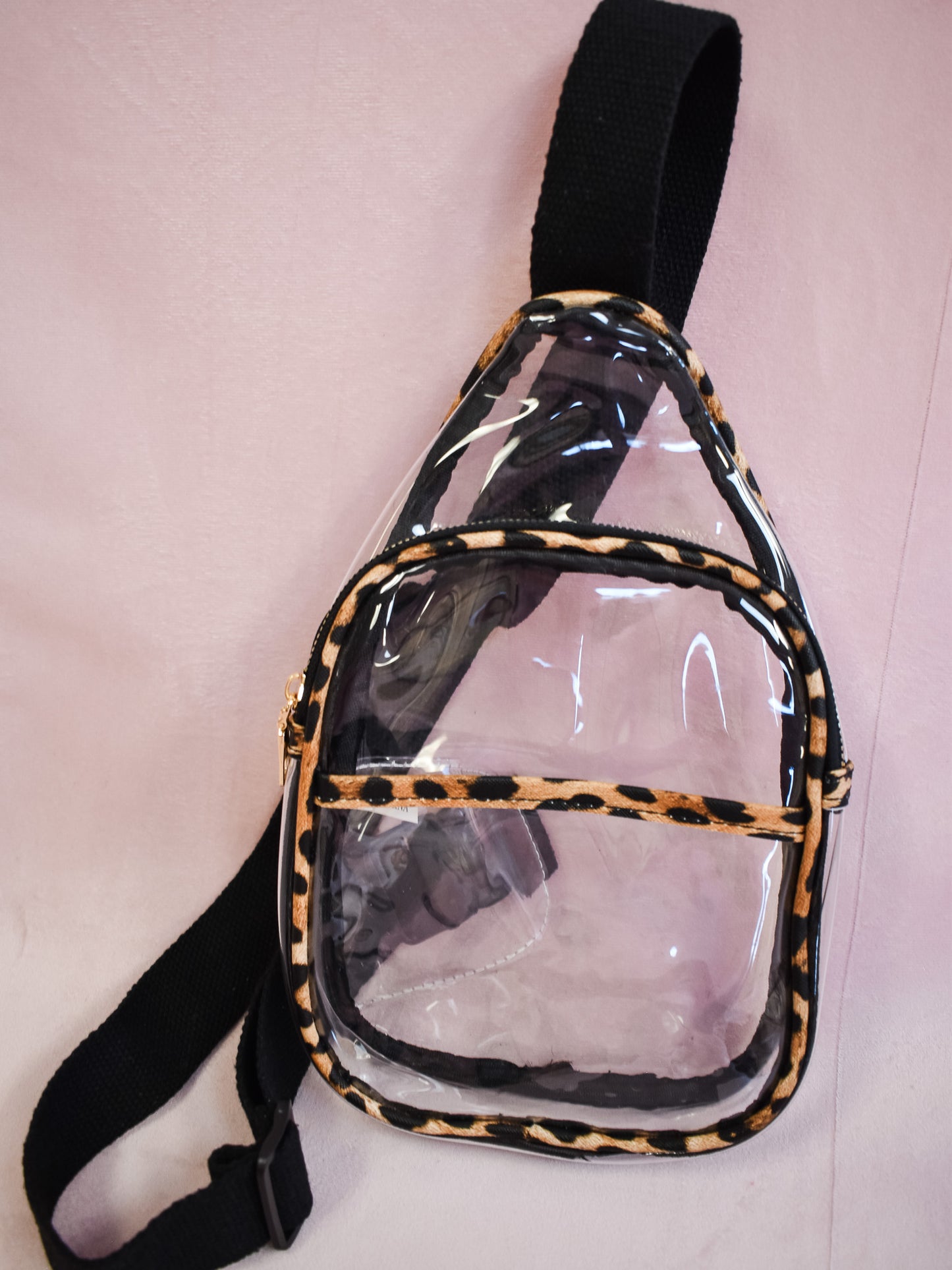 Clear Faux Leather Crossbody