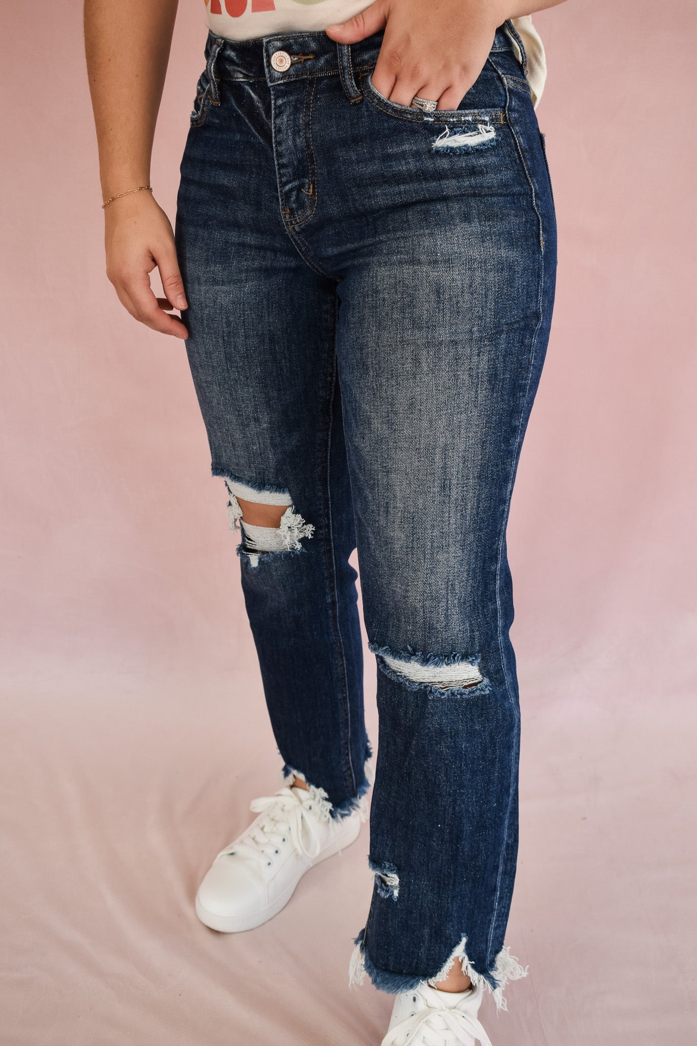 Vervet High Rise Crop Straight Jeans