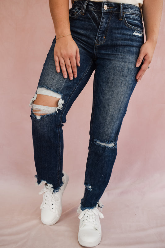 Vervet High Rise Crop Straight Jeans