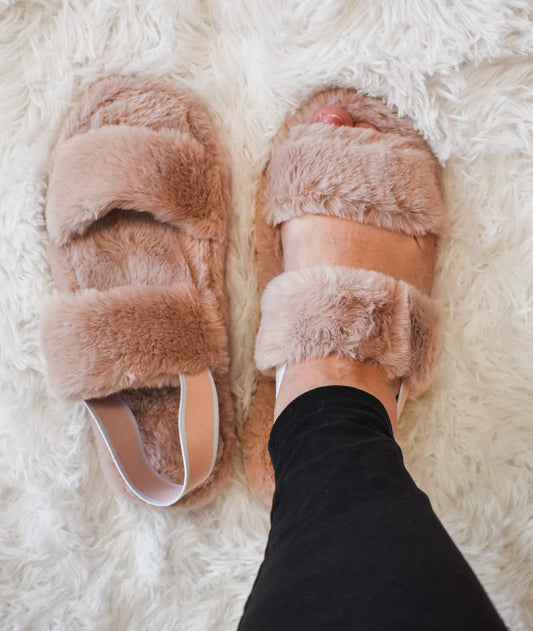 Fuzzy Faux Fur Slippers