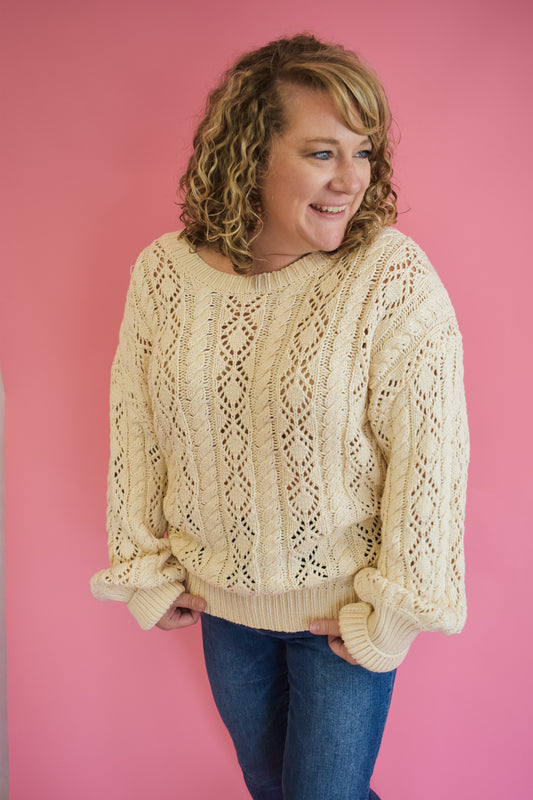 Crochet Bubble Sleeve Sweater