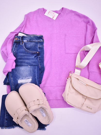 Brushed Melange Oversize Sweater