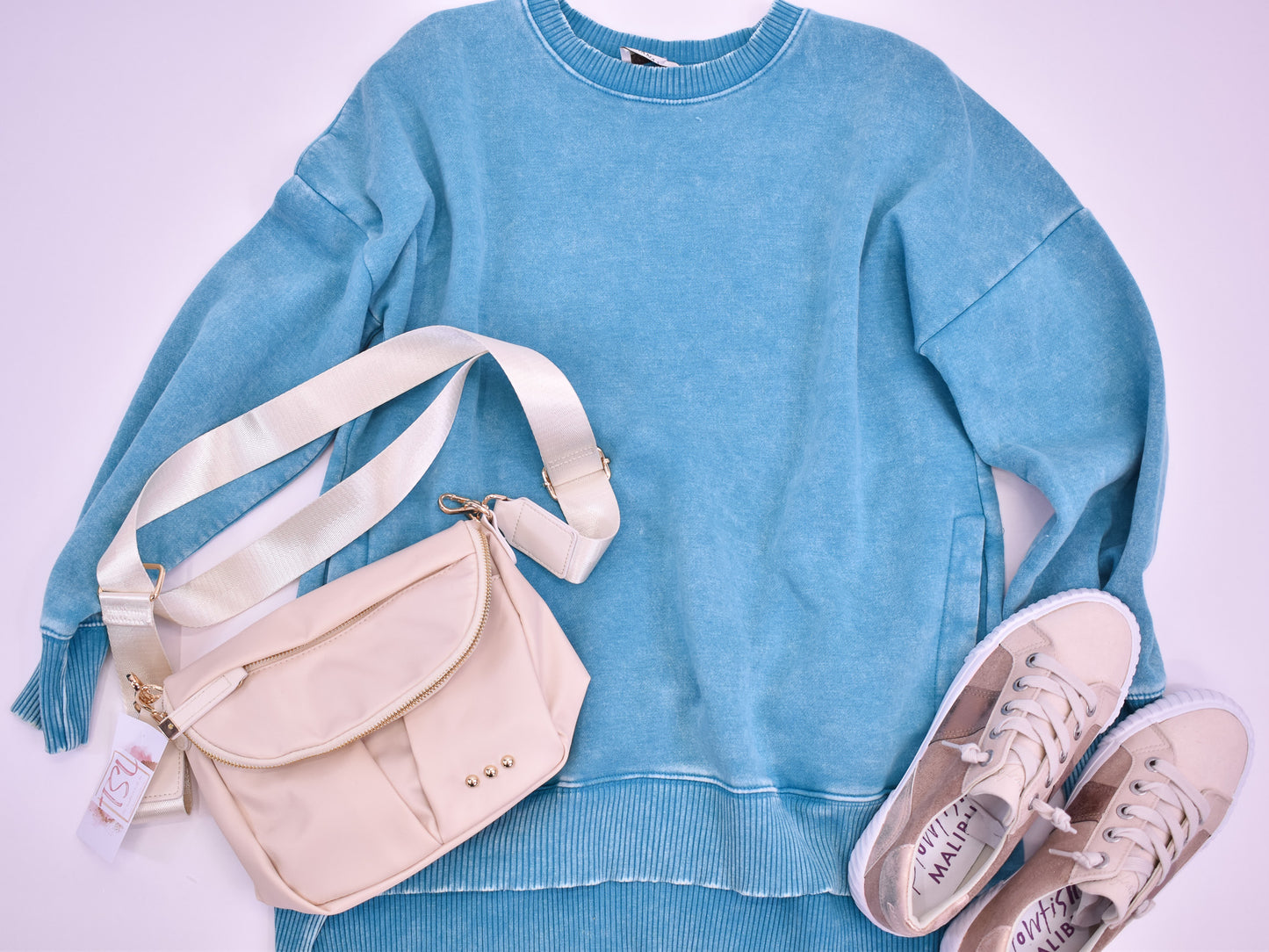 Change It Up Acid Wash Fleece Pullover