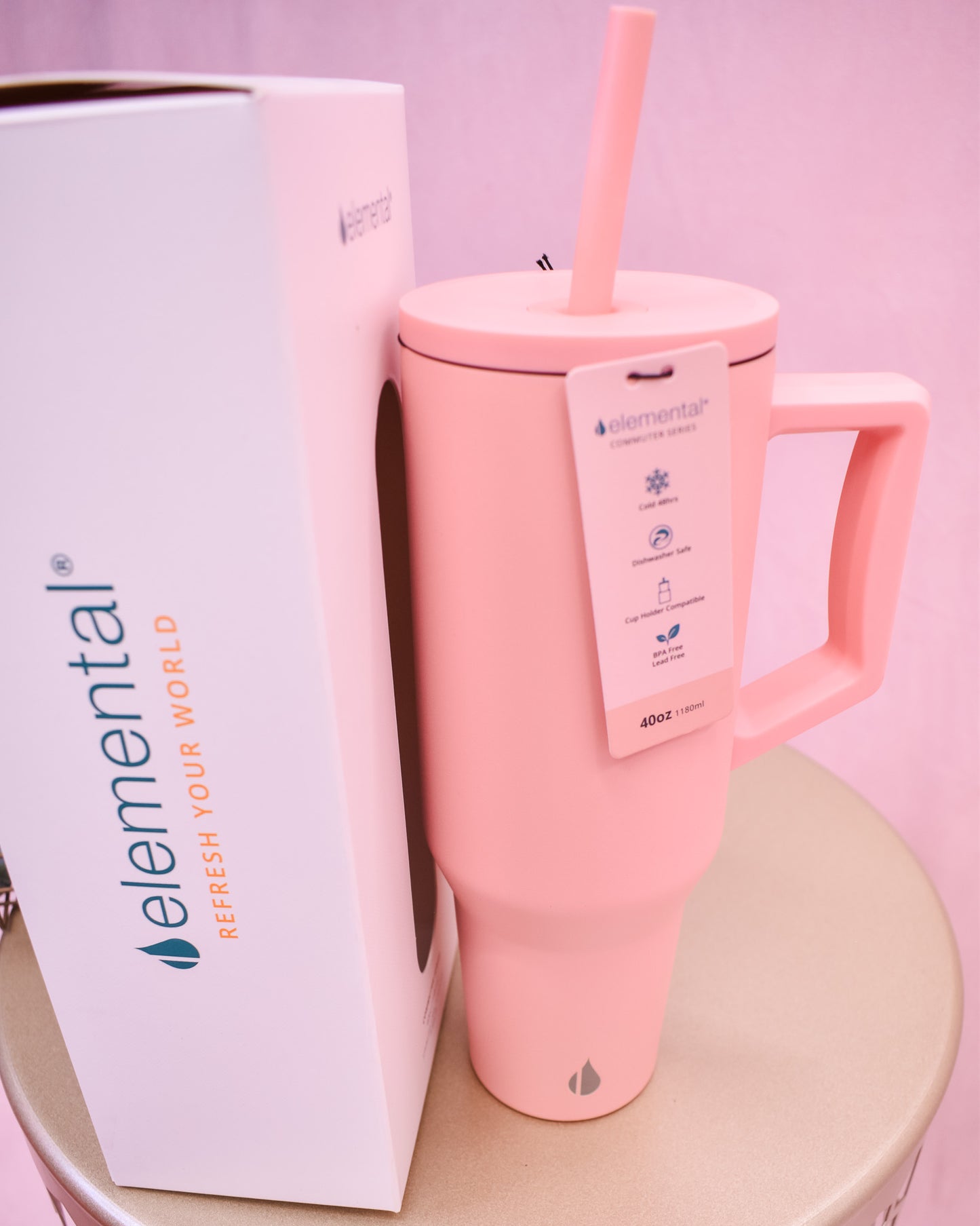 Elemental Commuter 40oz Tumbler - Rose