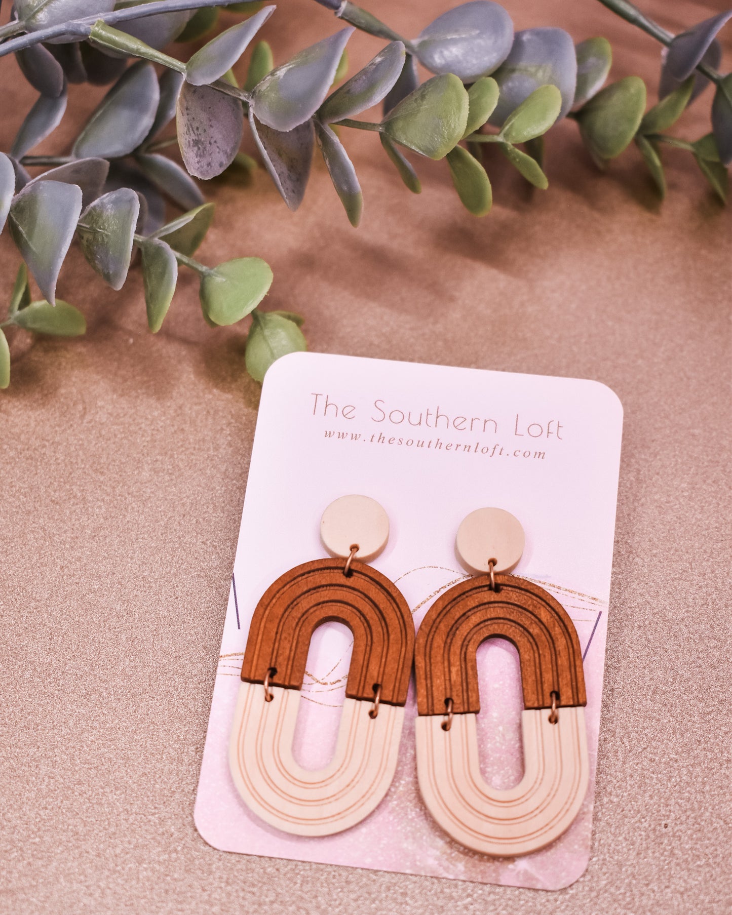 Double Arch Engraved Earrings
