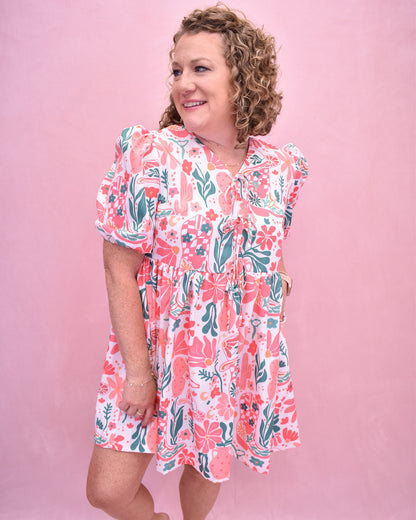 Lets Go Girls Bright Floral Western Dress