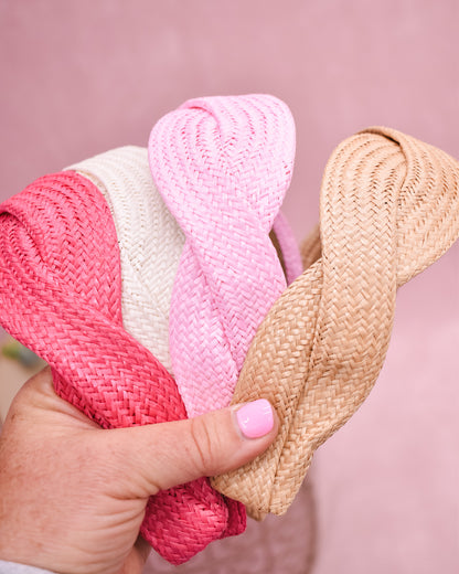 Woven Straw Double Headbands