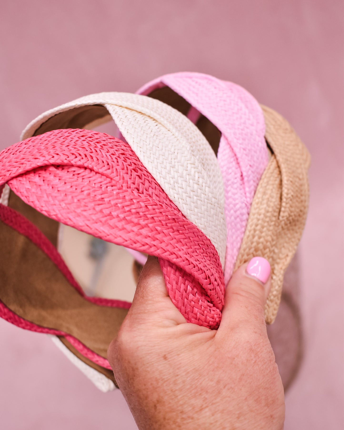 Woven Straw Double Headbands